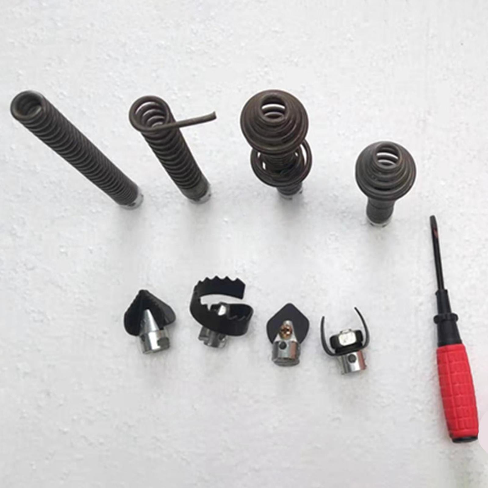 9 Pieces Drain Cutter Heads Set Steel Auger Adapters for Sewer Machine