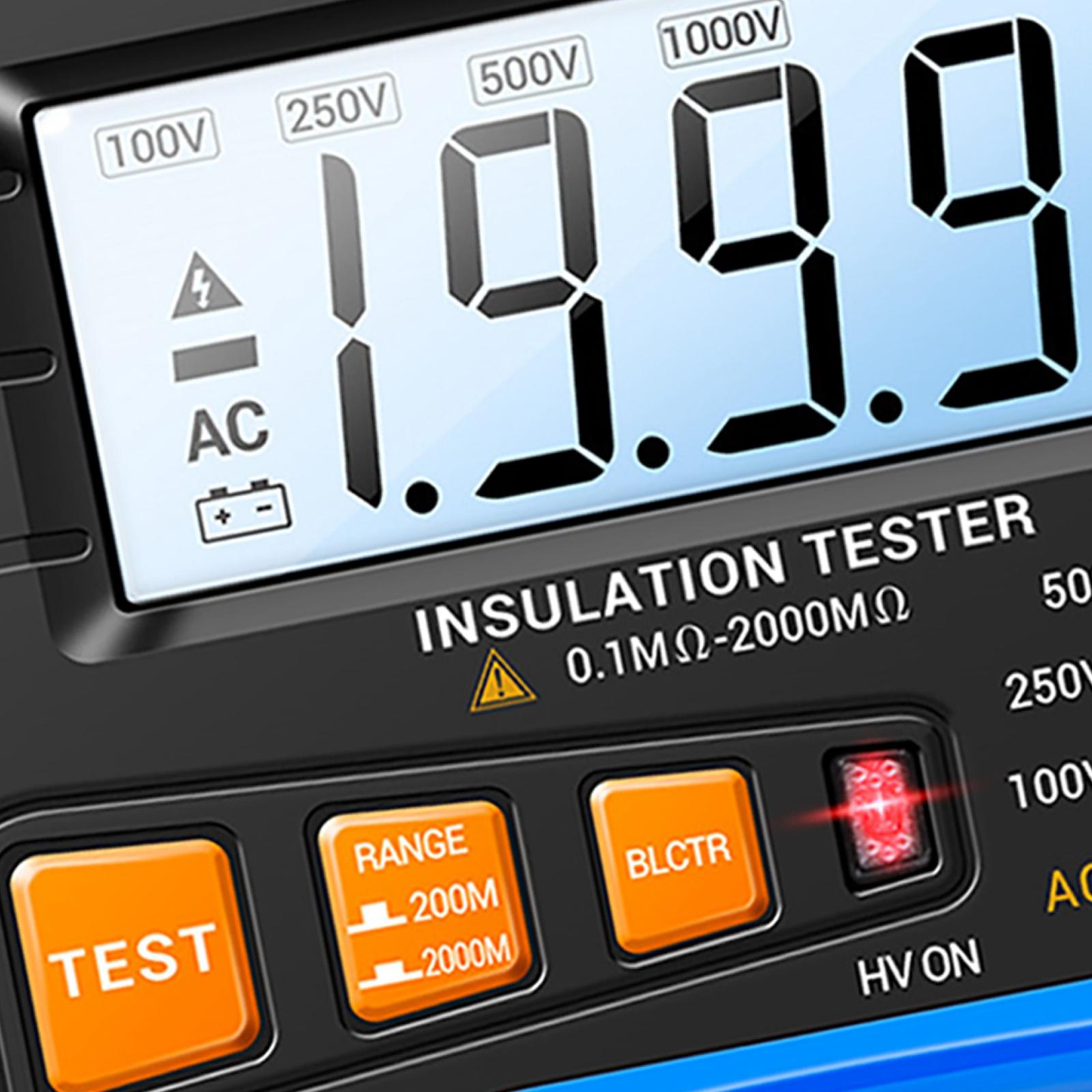 MH10 Megohmmeter Meter DC 100/250/500/1000V AC750V for Electrical Appliances blue