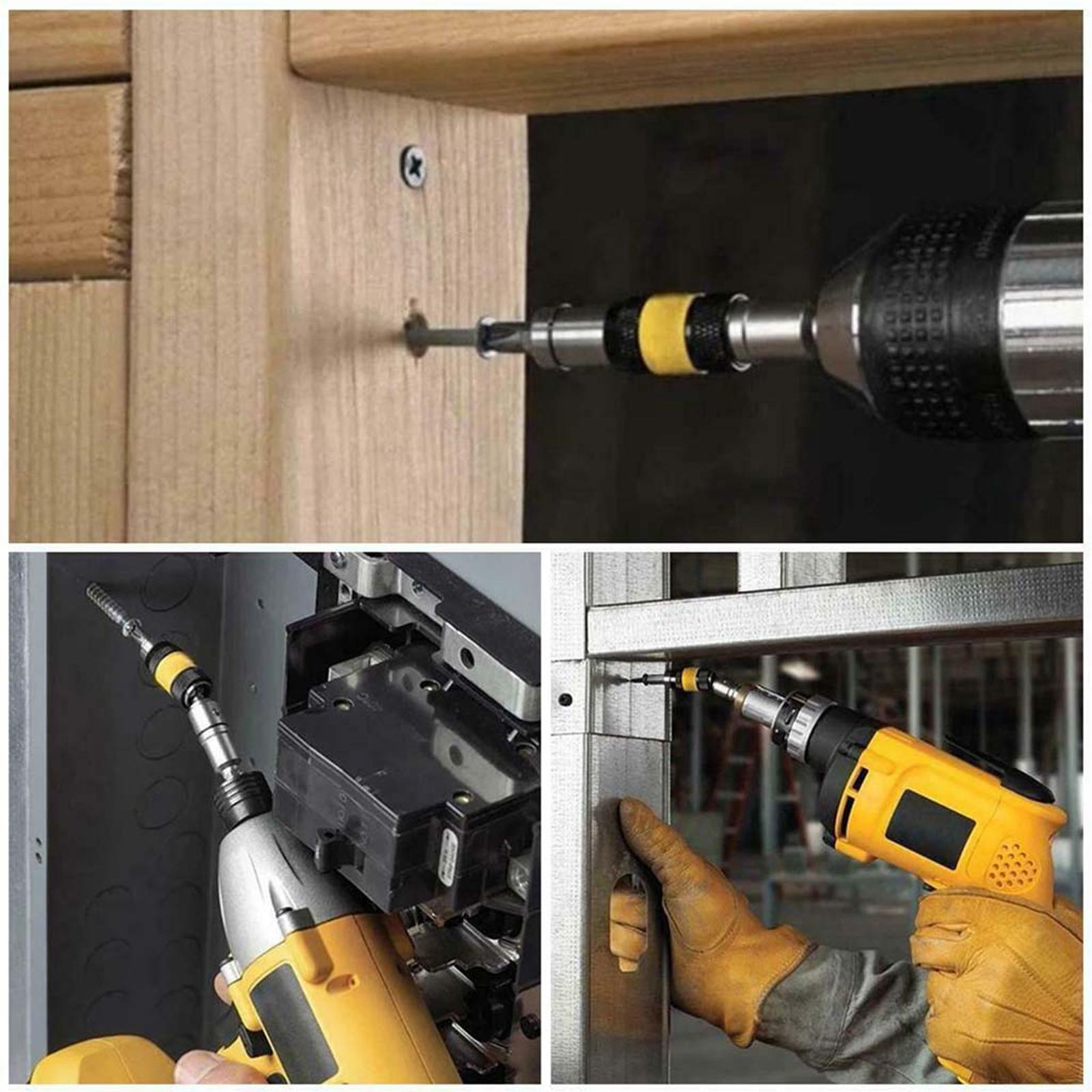 Magnetic Pivoting Bit Tip Swivel Screw Bit Steel Accessory Drill Holders Silver Yellow