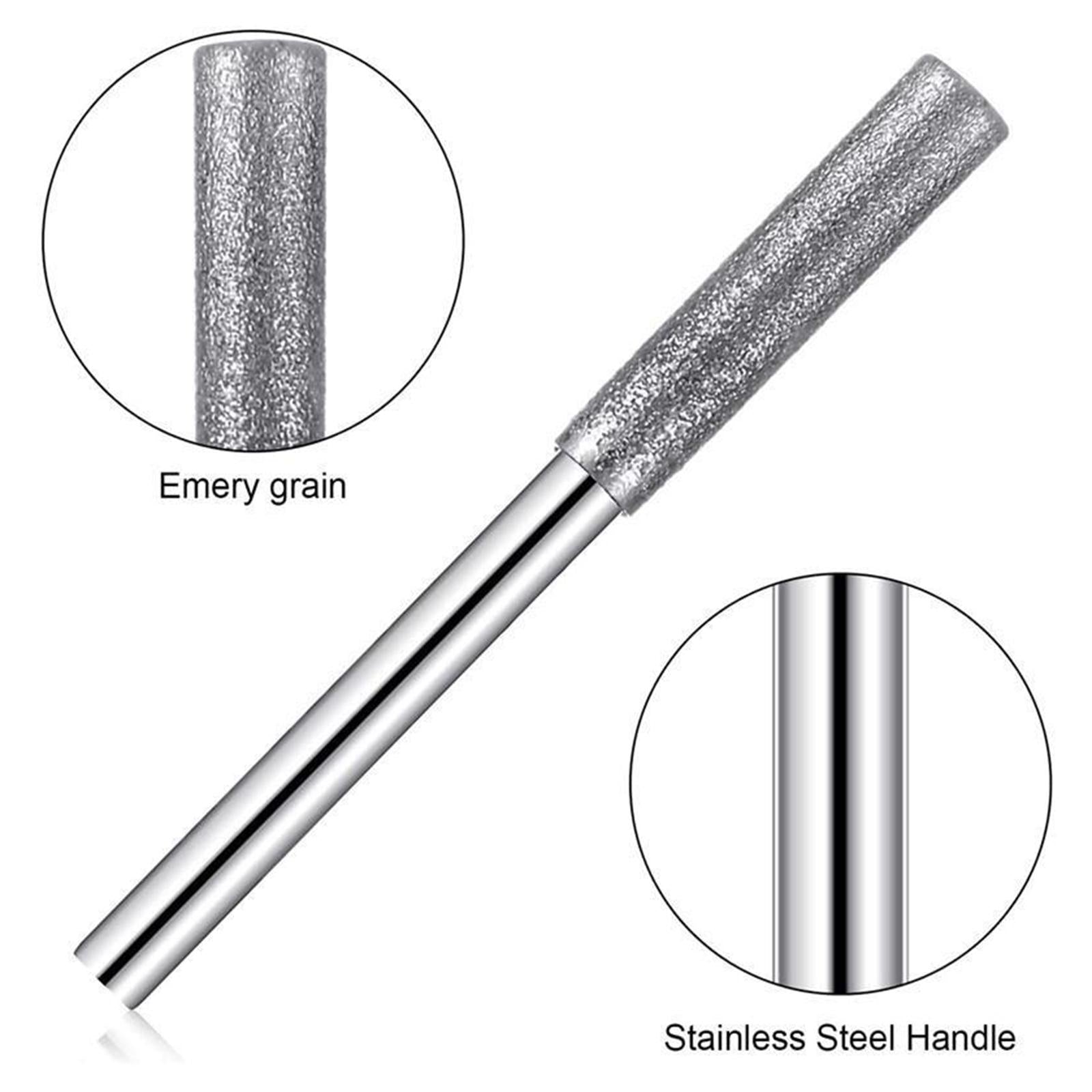 12Pcs Diamond Chainsaw Sharpener Bits Grinding Bits Burr Silver 4.8mm