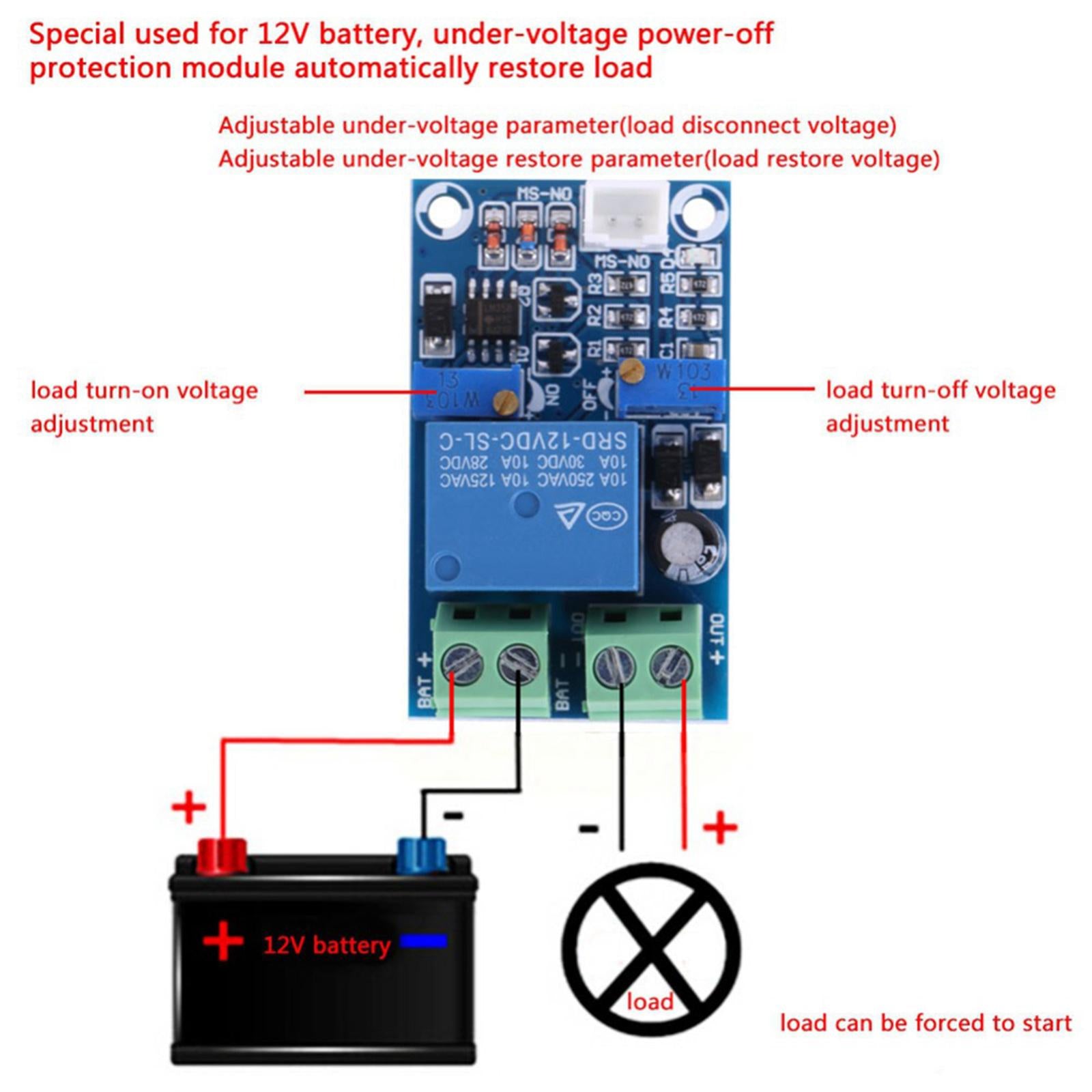 Protection Module 12V Low Voltage Protection Board Automatic for Relay Board