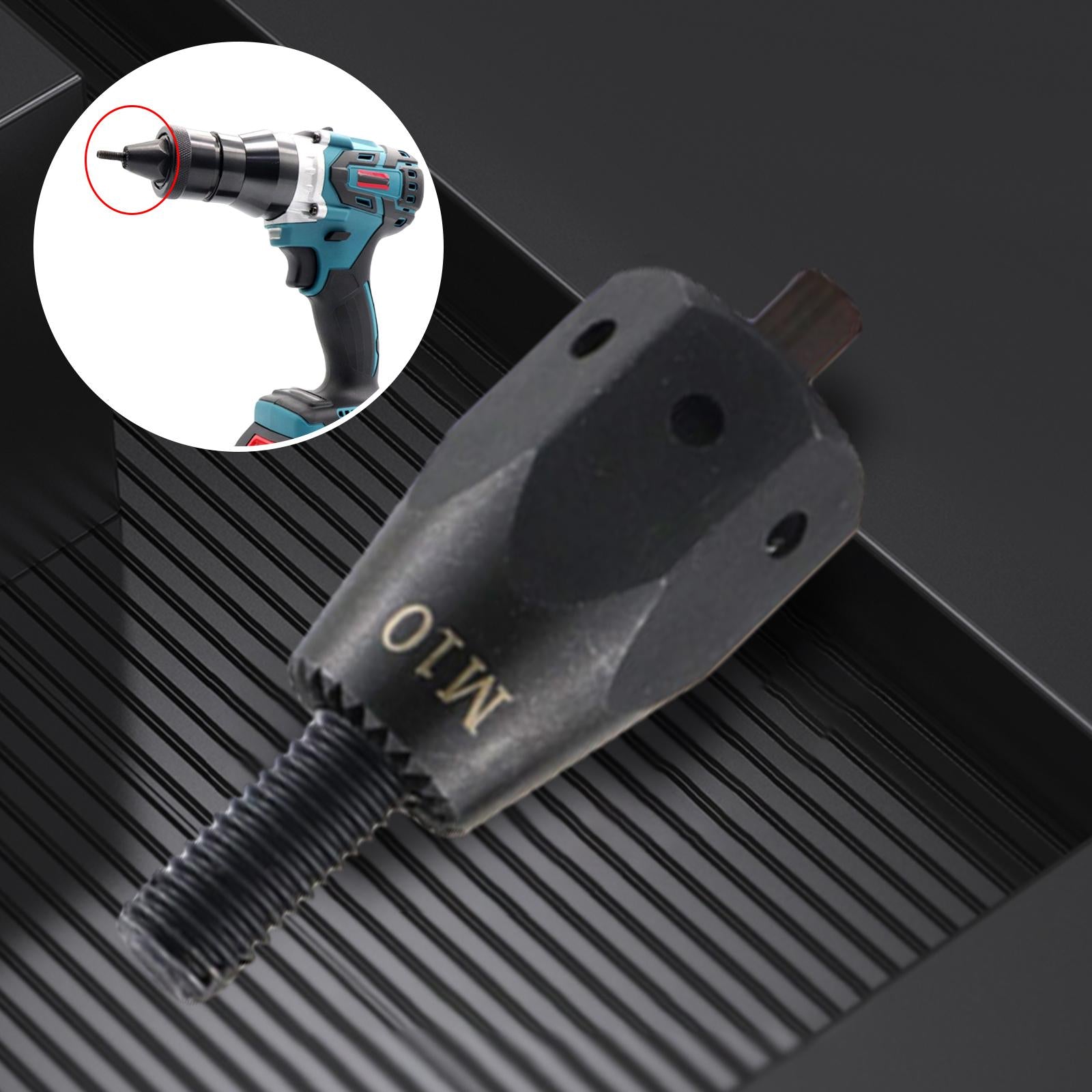 Electric Rivet Gun Adapter Converter M 3 to M 12 Nut Tool Kit M10
