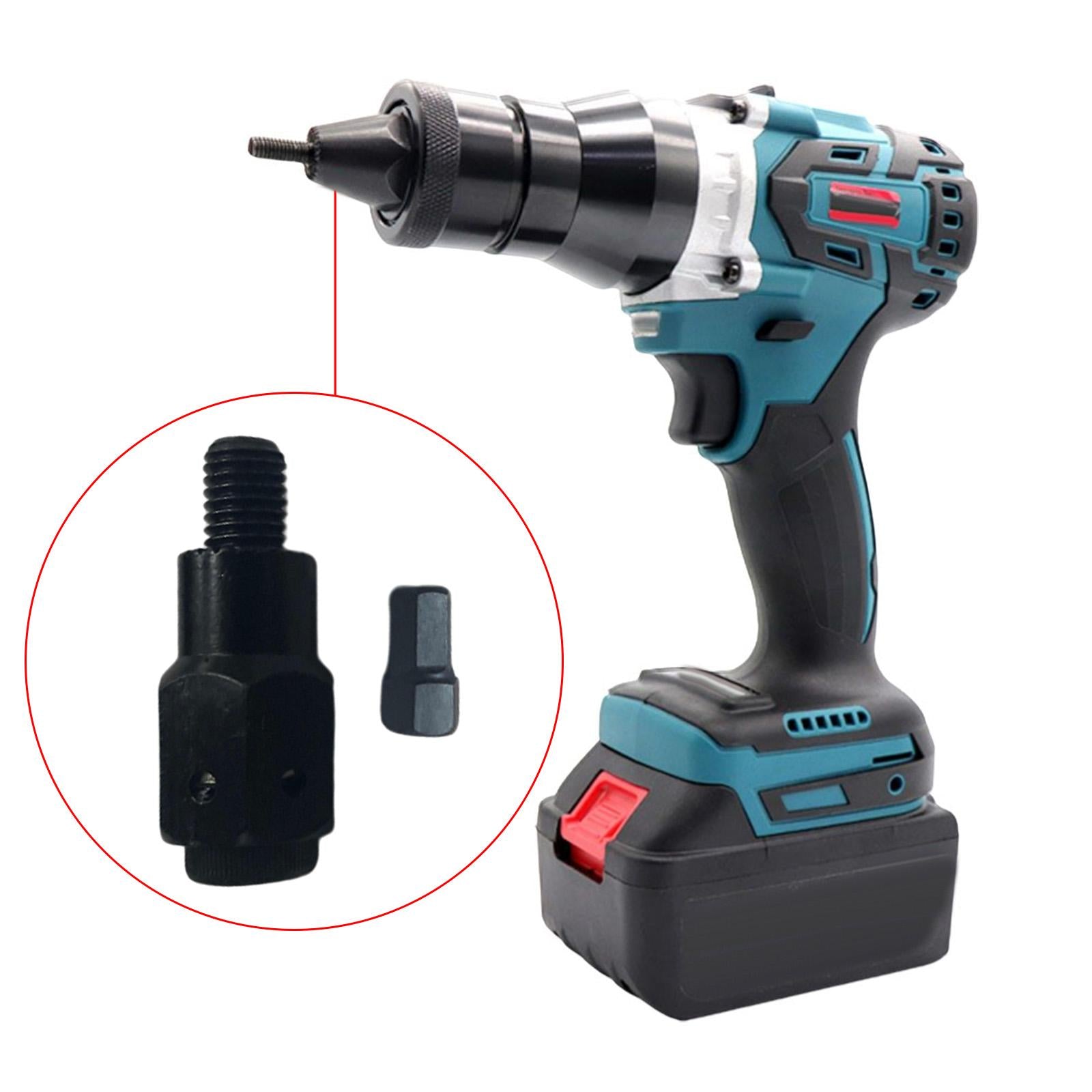 Electric Rivet Gun Adapter Converter M 3 to M 12 Nut Tool Kit M12