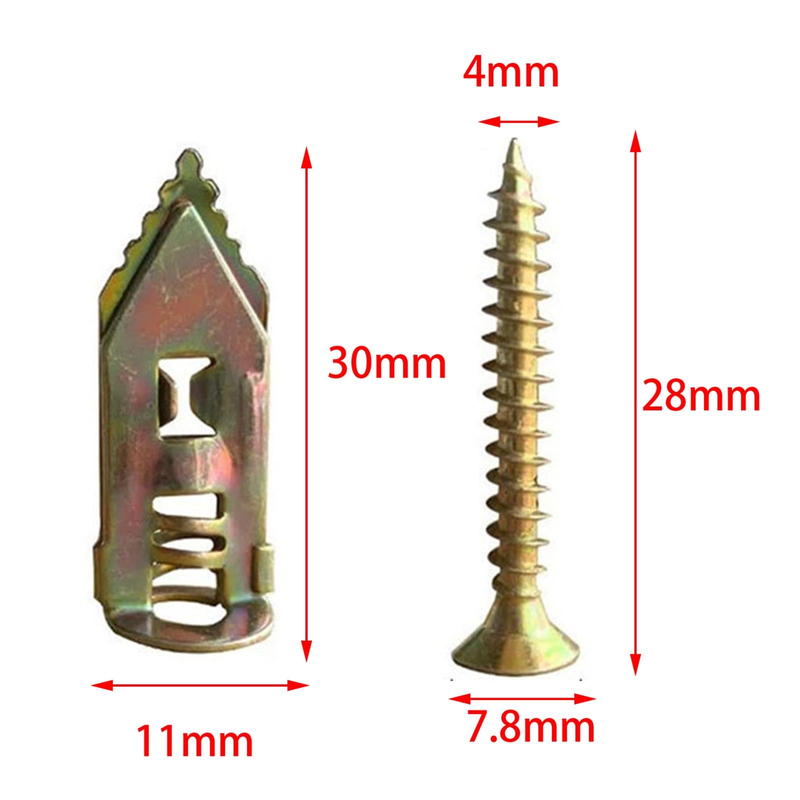 20x Drywall Self Drilling Anchors Screws Kit Easy Application for TV Bike 12x30mm 20pcs Color