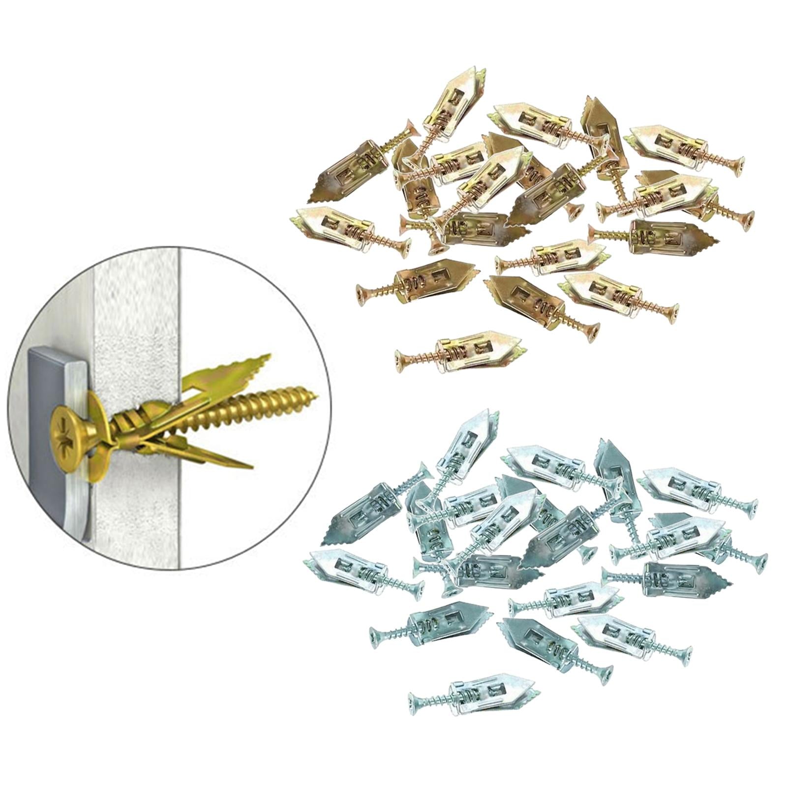 20x Drywall Self Drilling Anchors Screws Kit Easy Application for TV Bike 12x30mm 20pcs Color