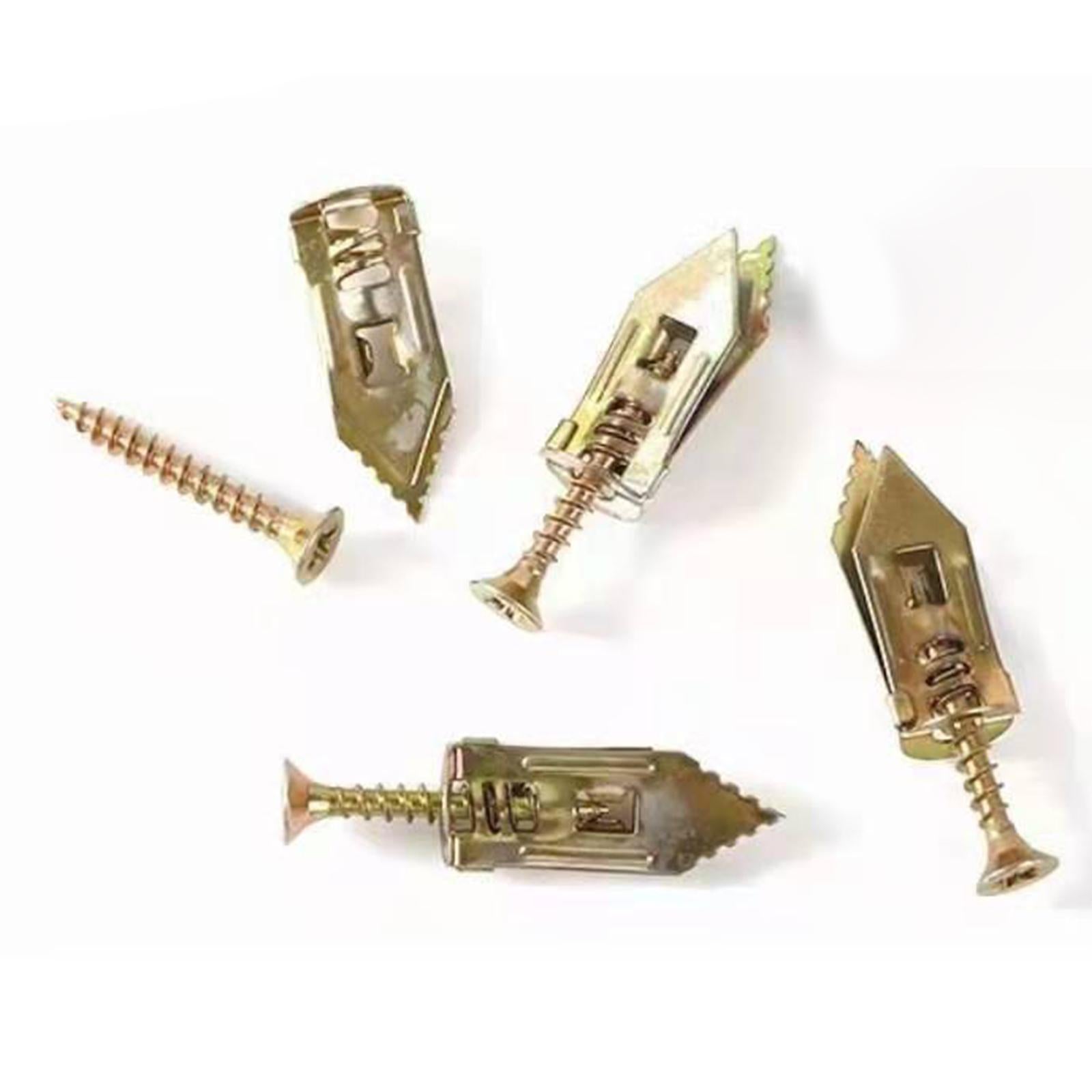 100x Drywall Self Drilling Anchors Screws Kit Easy Application for TV Bike 12x30mm Colorful