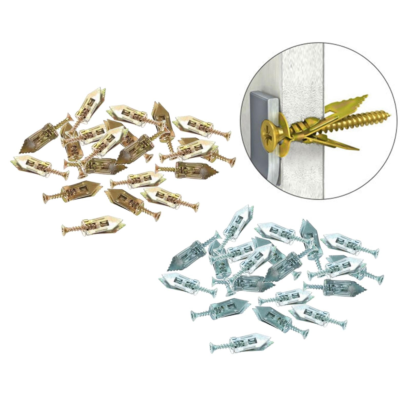100x Drywall Self Drilling Anchors Screws Kit Easy Application for TV Bike 12x30mm Colorful