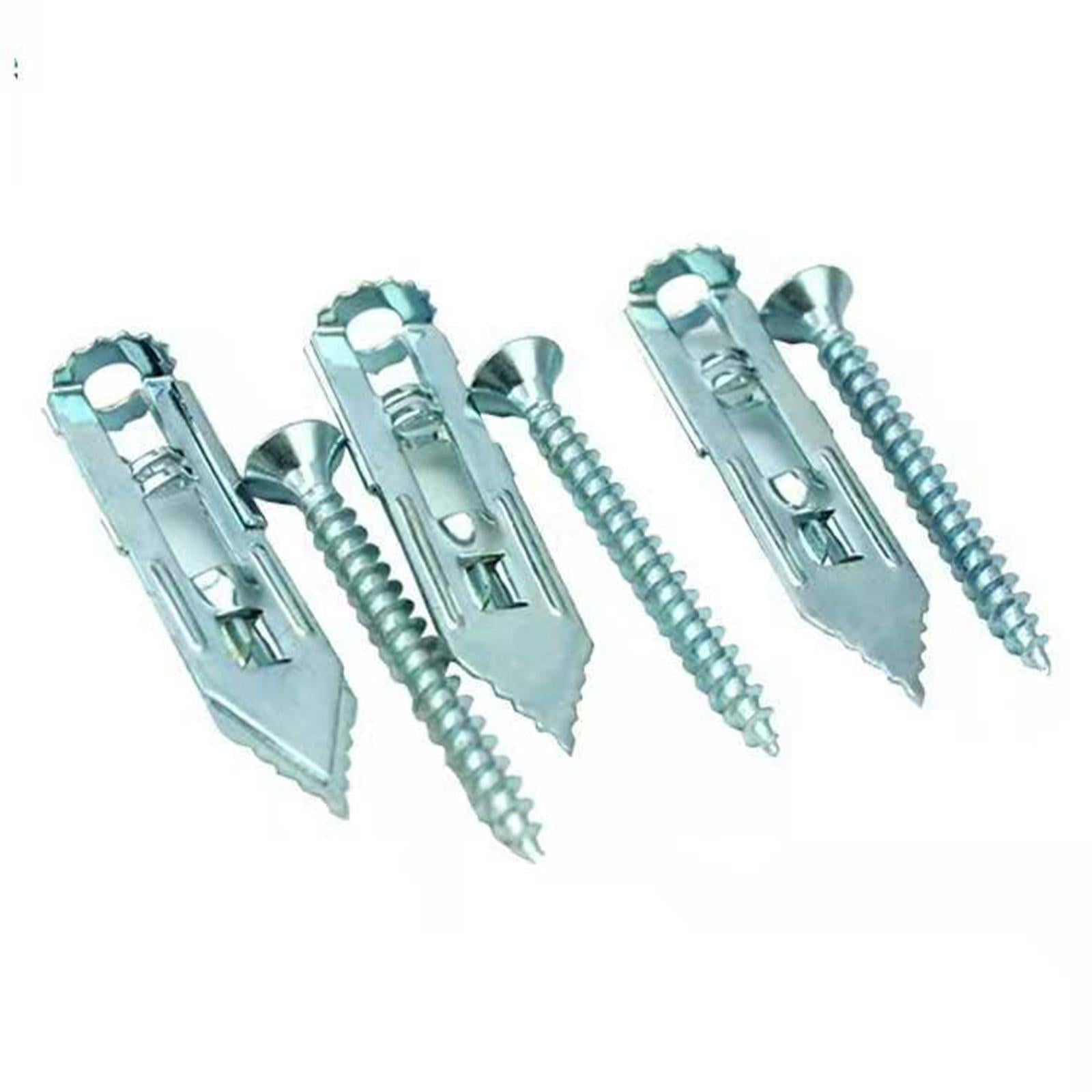 100x Drywall Self Drilling Anchors Screws Kit Easy Application for TV Bike 12x40mm Silver