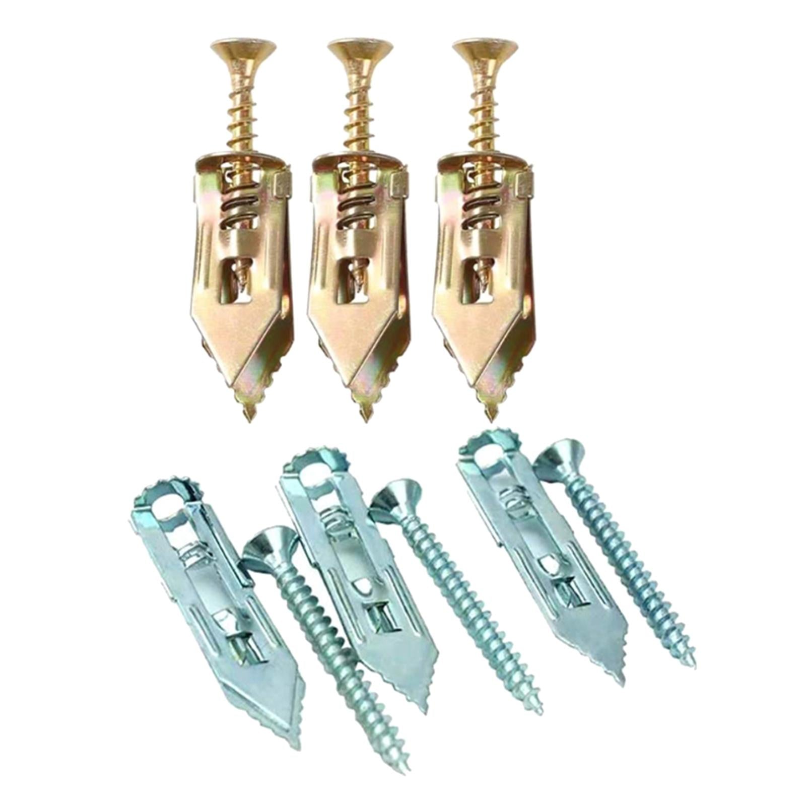 100x Drywall Self Drilling Anchors Screws Kit Easy Application for TV Bike 12x40mm Silver