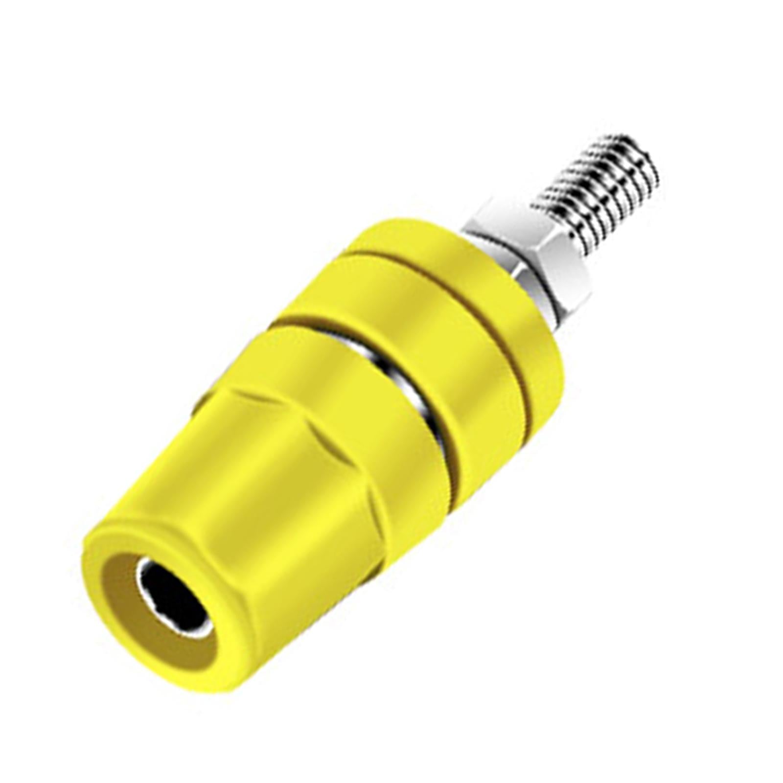 M4x36 Pure Copper Terminal Banana Socket 60V 24A for Home Audio Accessories Yellow