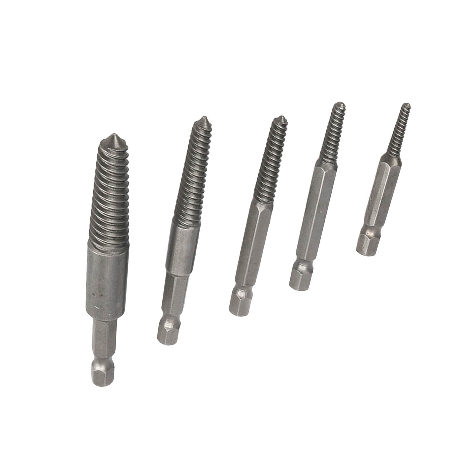 Damaged Screw Extractor Set 5x 6.35mm Shank for 5-18mm Screws Water Pipe