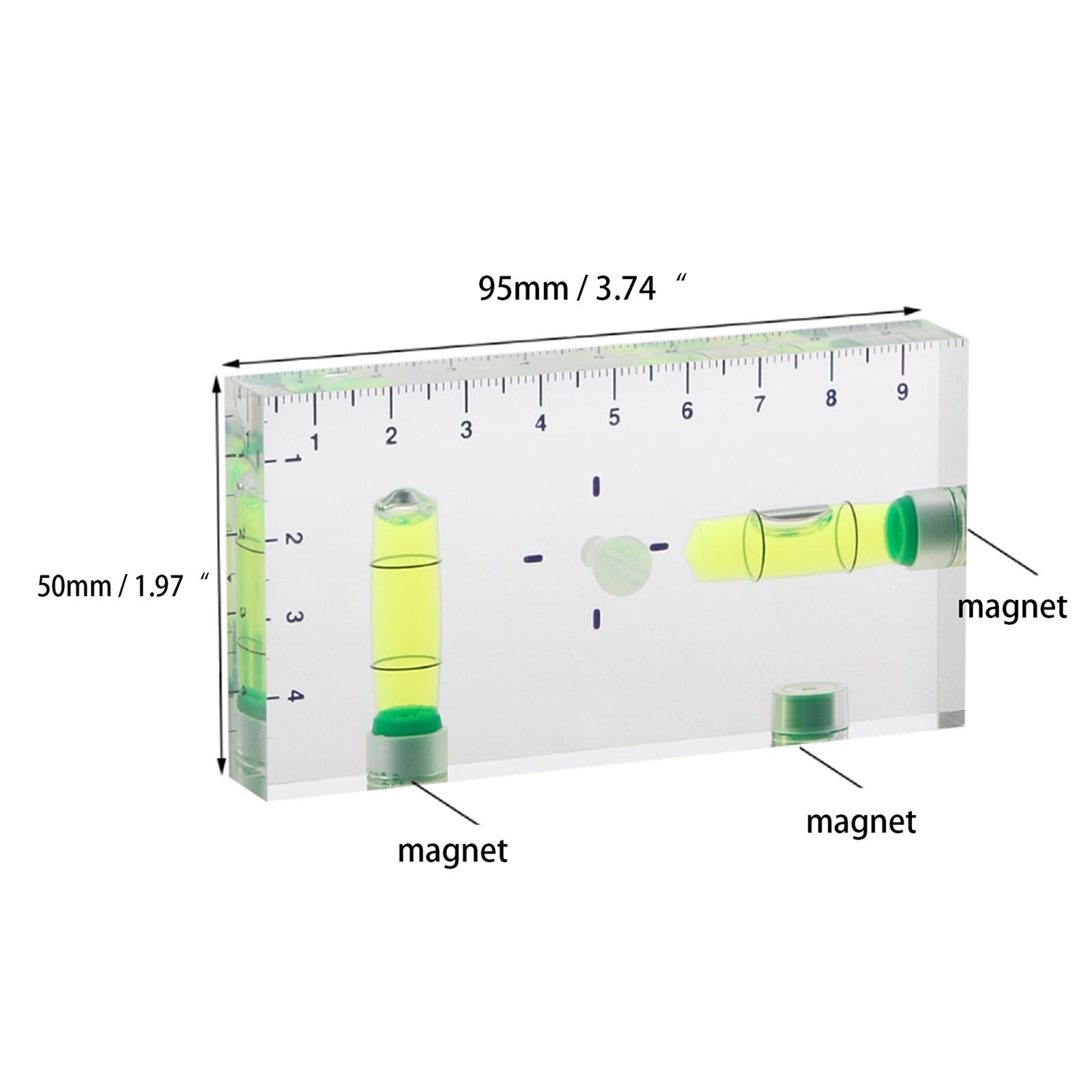 High Precision Spirit Level Magnetic High Bearing Ruler Lever 2 Bubbles