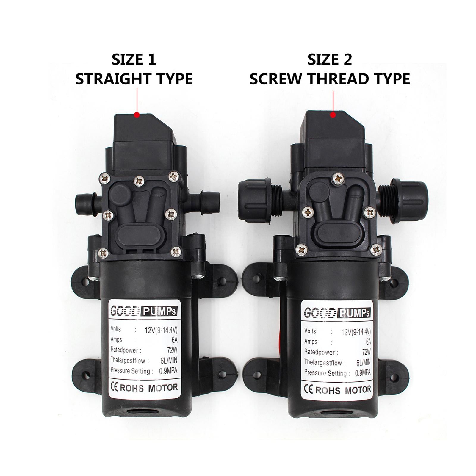 DC 12V Water Pump Self Priming Diaphragm Pressure Auto Switch  Screw thread