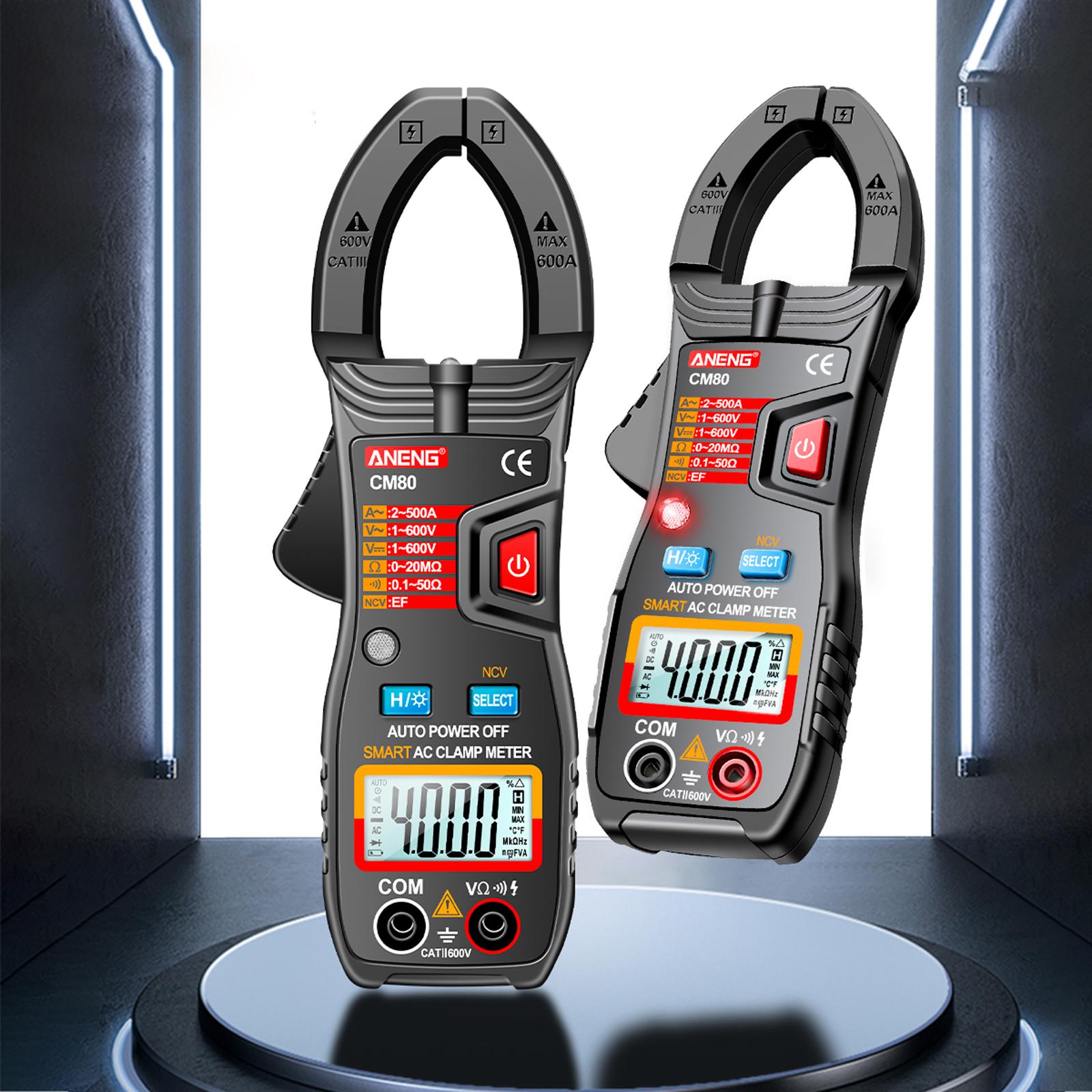 Professional Digital Clamp Meter Multimeter for Capacitance Diode Tester CM80 Black