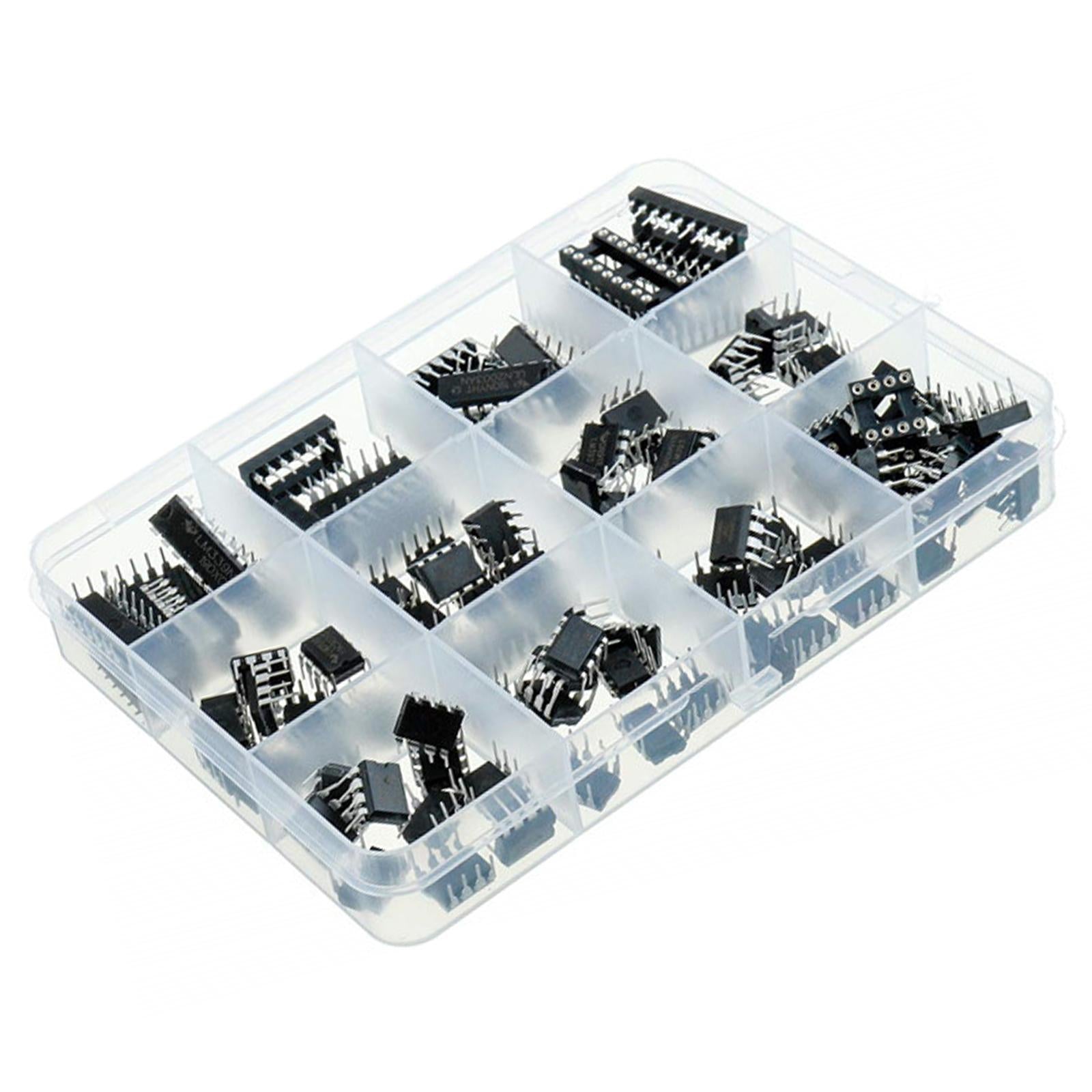120Pcs Integrated Circuit Chip UA741CN LM393 PC817 LM386 LM324N DIP14 Socket