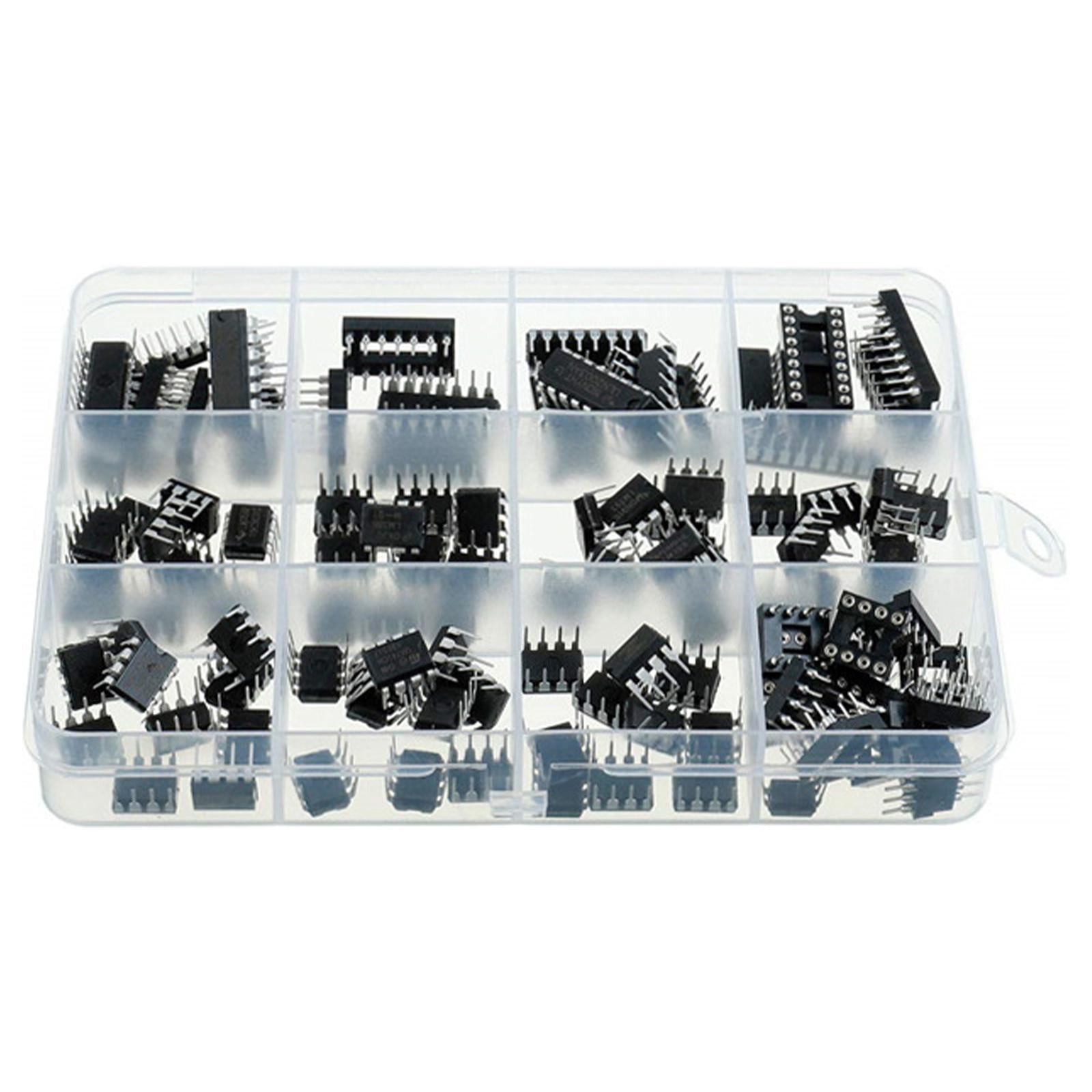 120Pcs Integrated Circuit Chip UA741CN LM393 PC817 LM386 LM324N DIP14 Socket