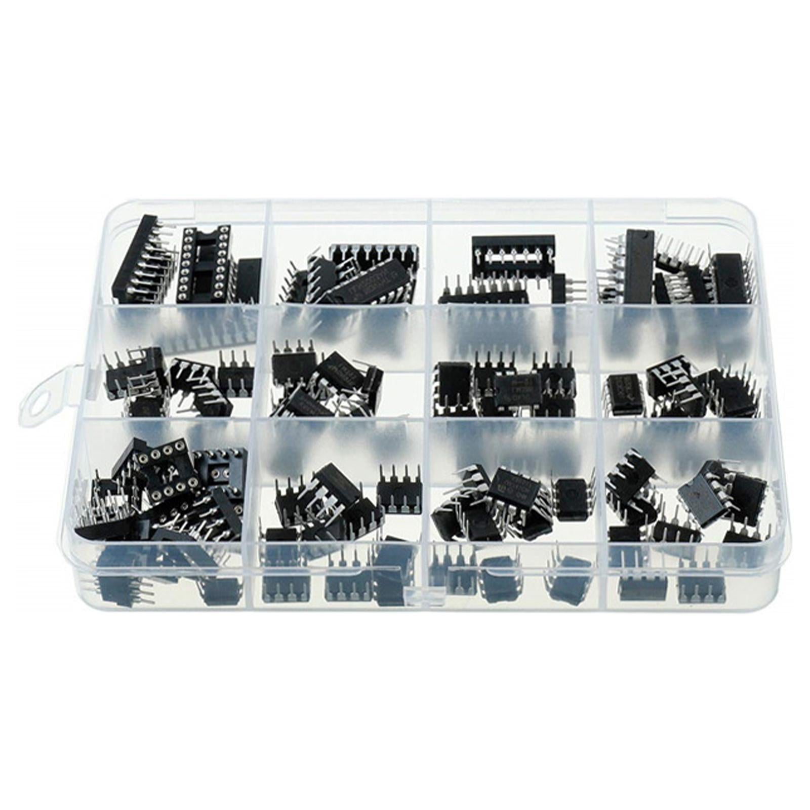 120Pcs Integrated Circuit Chip UA741CN LM393 PC817 LM386 LM324N DIP14 Socket