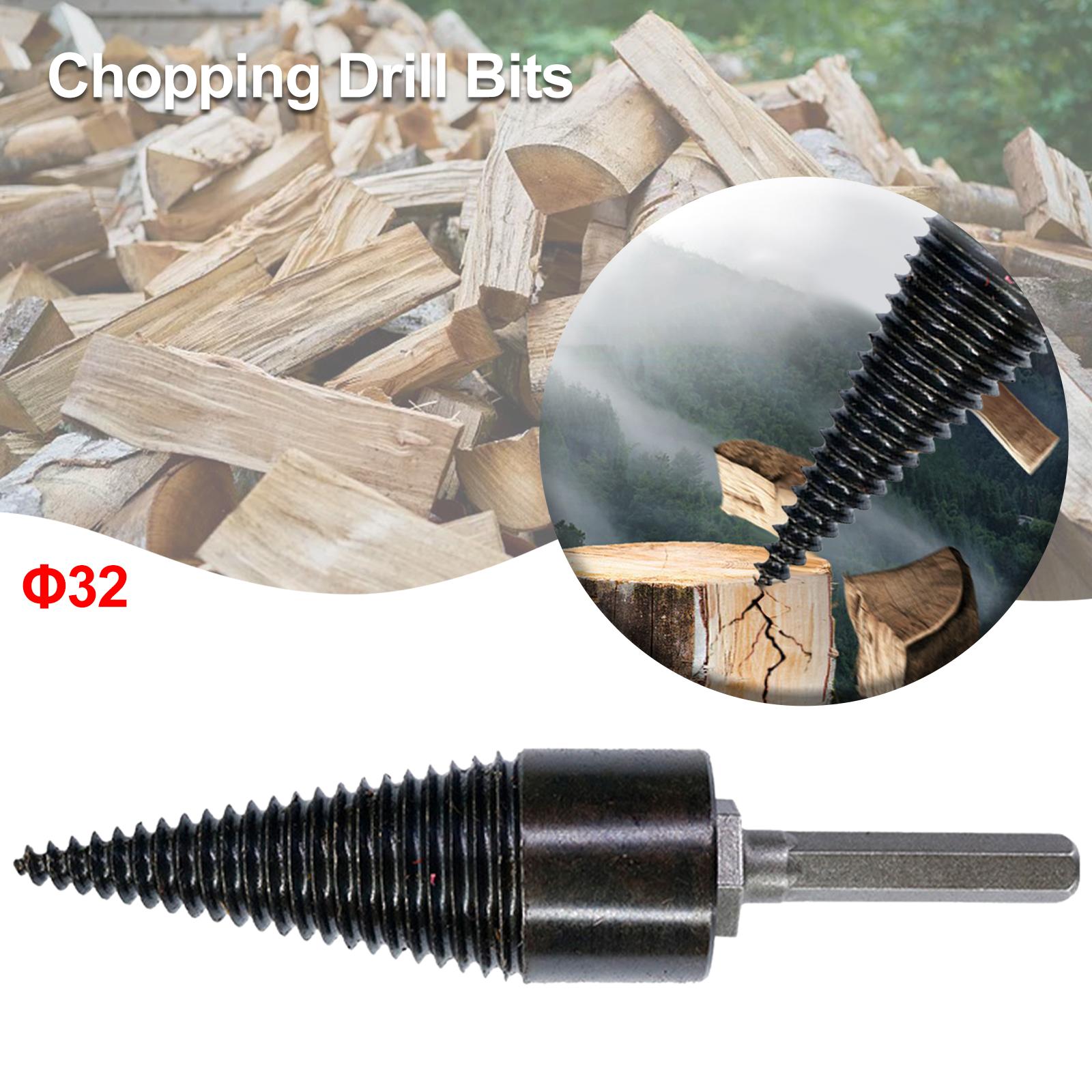 Firewood Drill Bit Timber Breaking Chopper Bits Reamer Woodworking Tools 32mm Hex Shaft