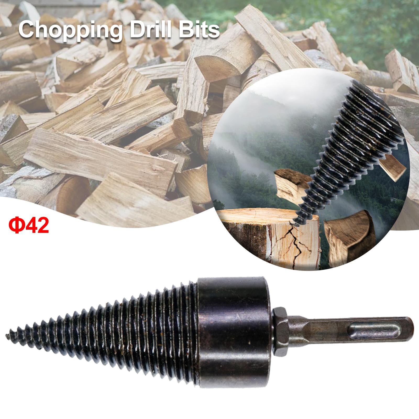 Firewood Drill Bit Timber Breaking Chopper Bits Reamer Woodworking Tools 42mm Square Shaft