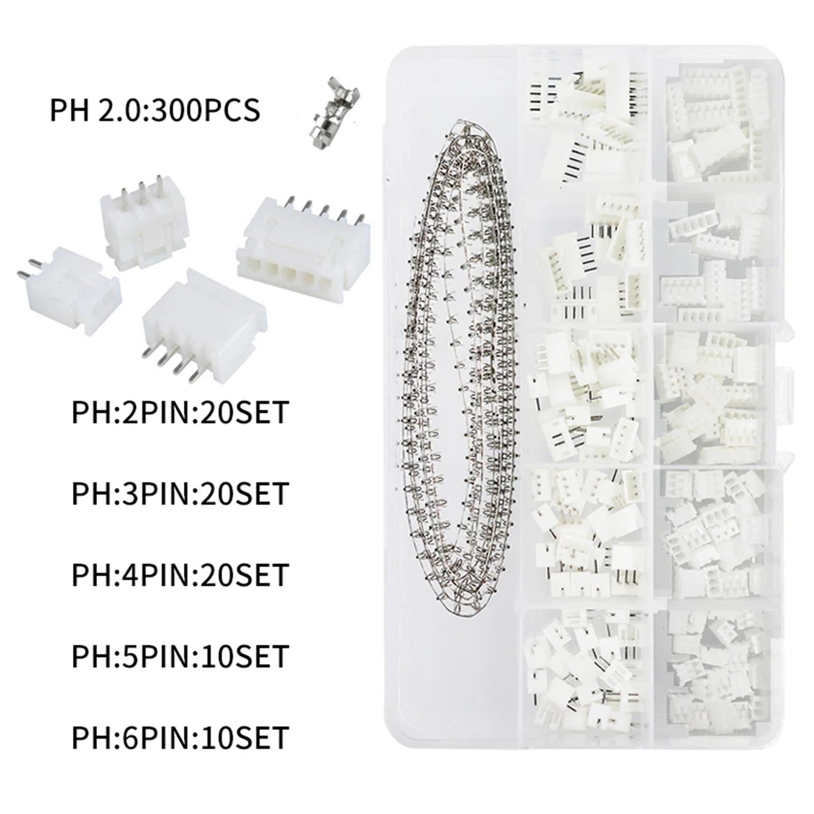 460 Pieces Jst Connector Kit Assortment for Motorcycle, Bike, Car, Boats PH2.0