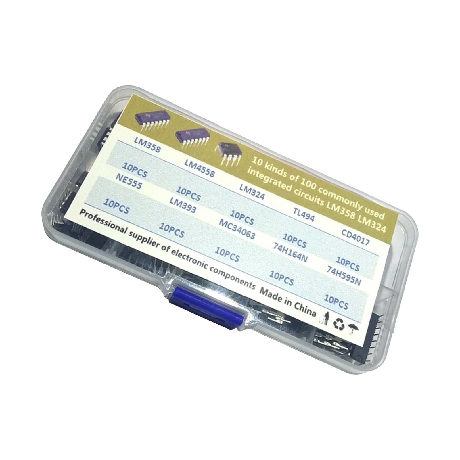 100Pcs 10 Values IC Assortment Kit Easy to Storage Practical Accessories