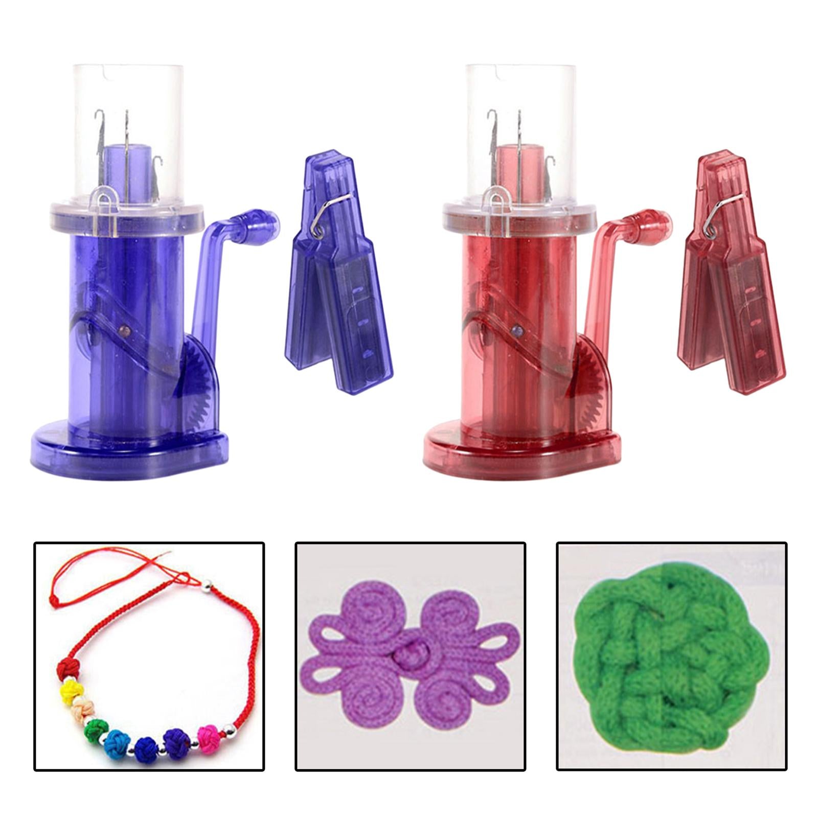 Manual Knitting Machine for Fishtail Button Knots Spiral Loop Knots Blue