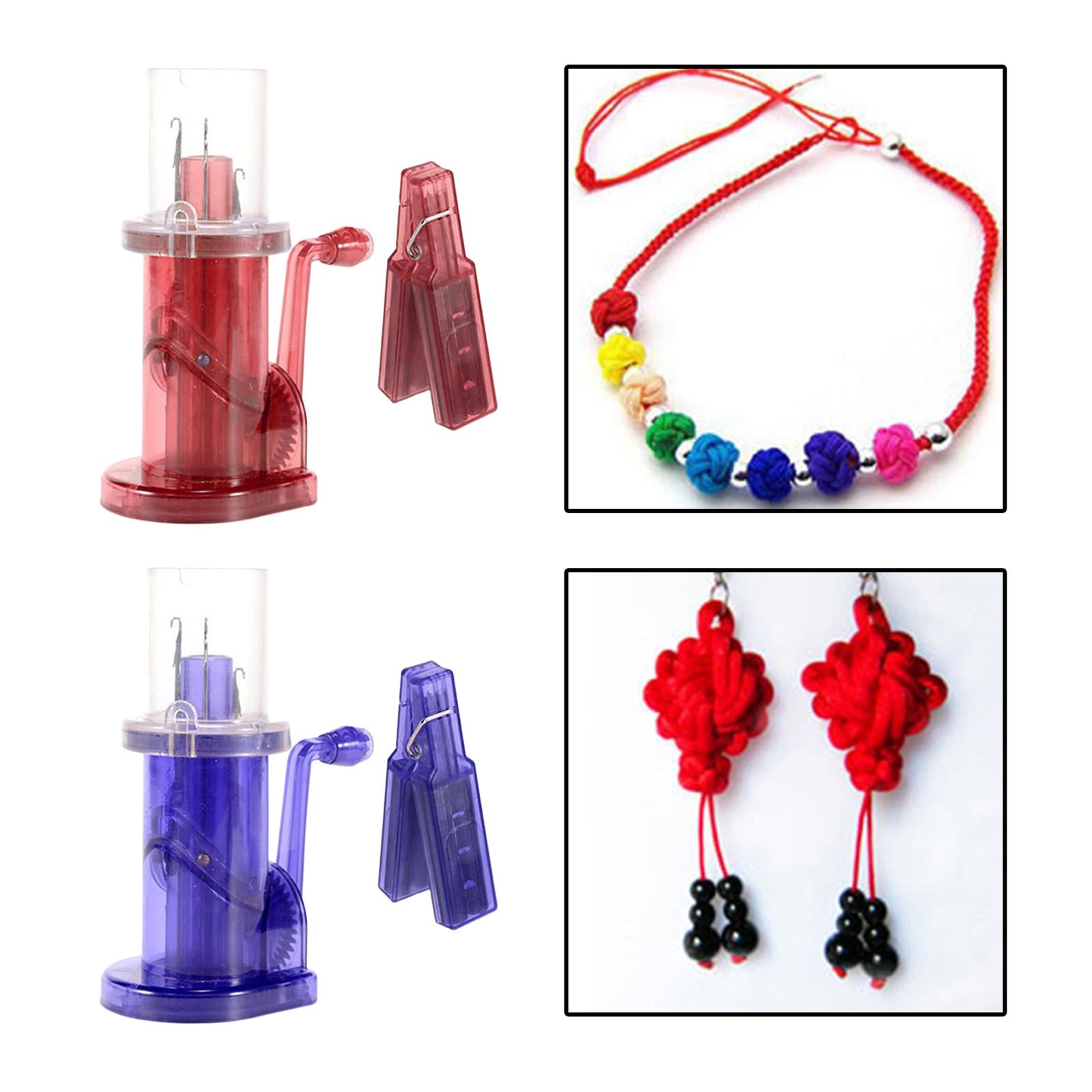 Manual Knitting Machine for Fishtail Button Knots Spiral Loop Knots Blue