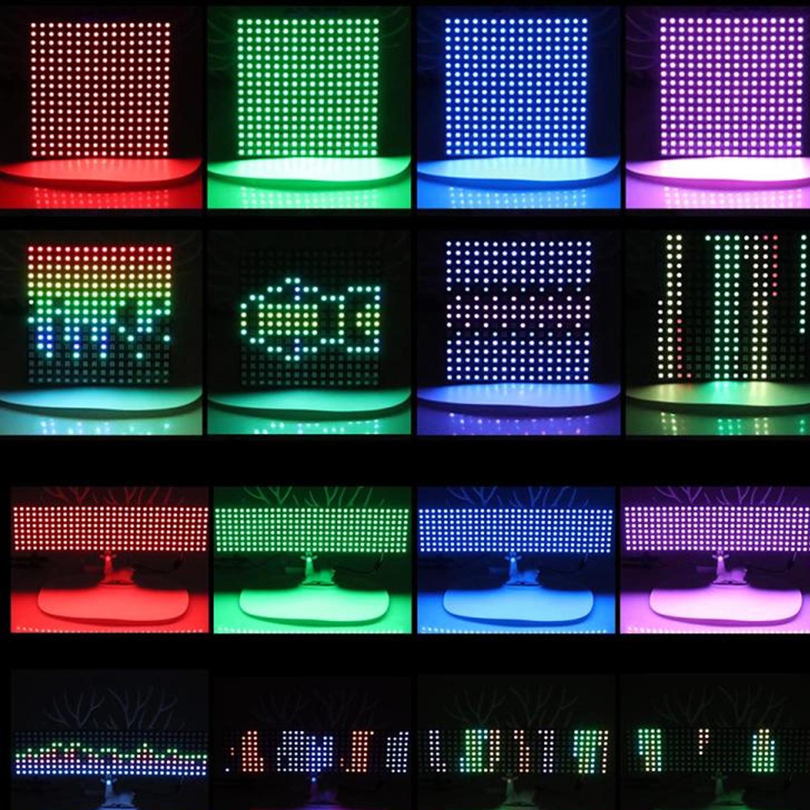 LED Pixels Matrix Panel WS2812B RGB Digital Image Video Text Display 8x32cm