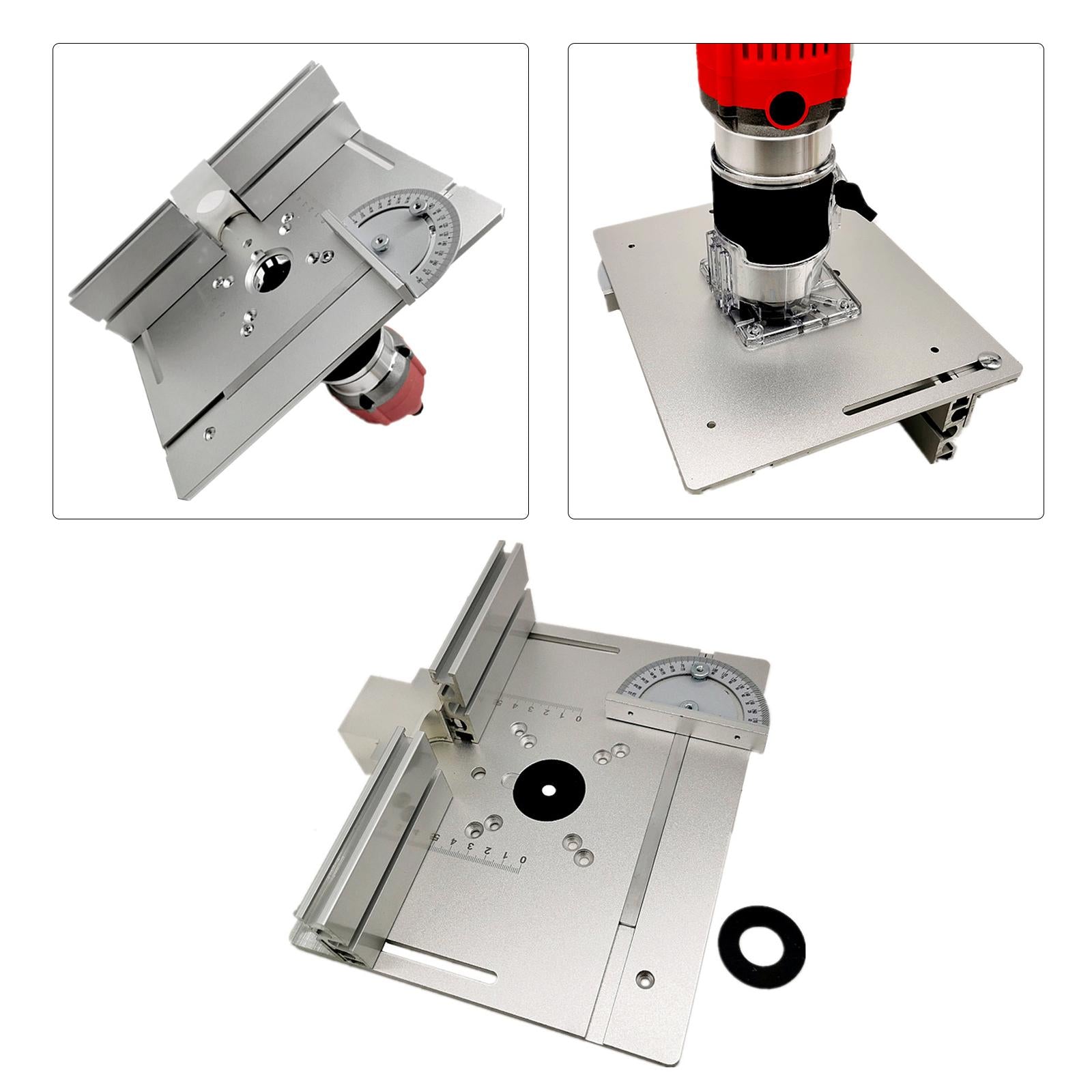 Aluminum Router Table Insert Plate  for Trimming Machine Silver 3pcs Tools