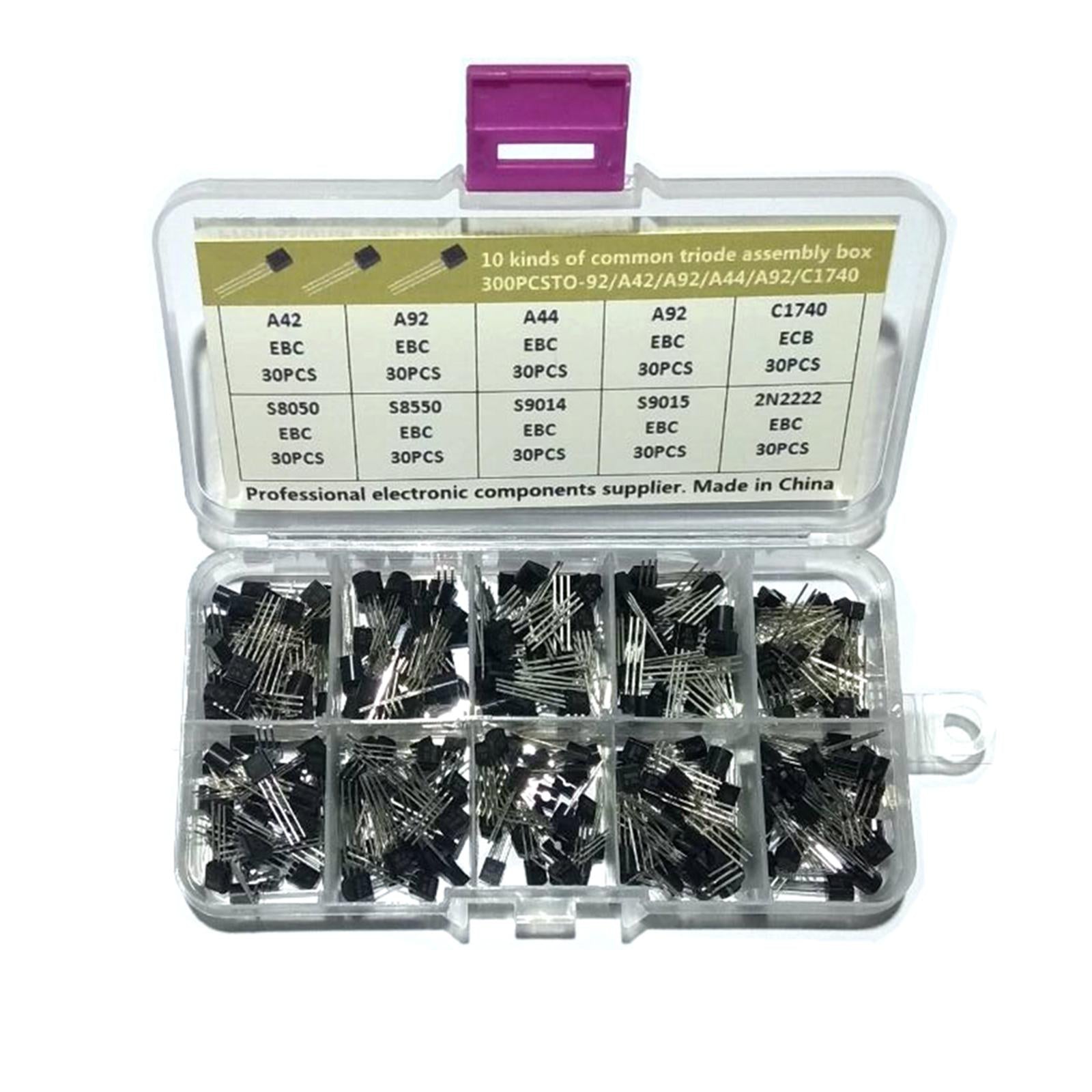 300x Transistor Assortment Kit Semiconductor to-92 Triode 2N2222 A42 A44