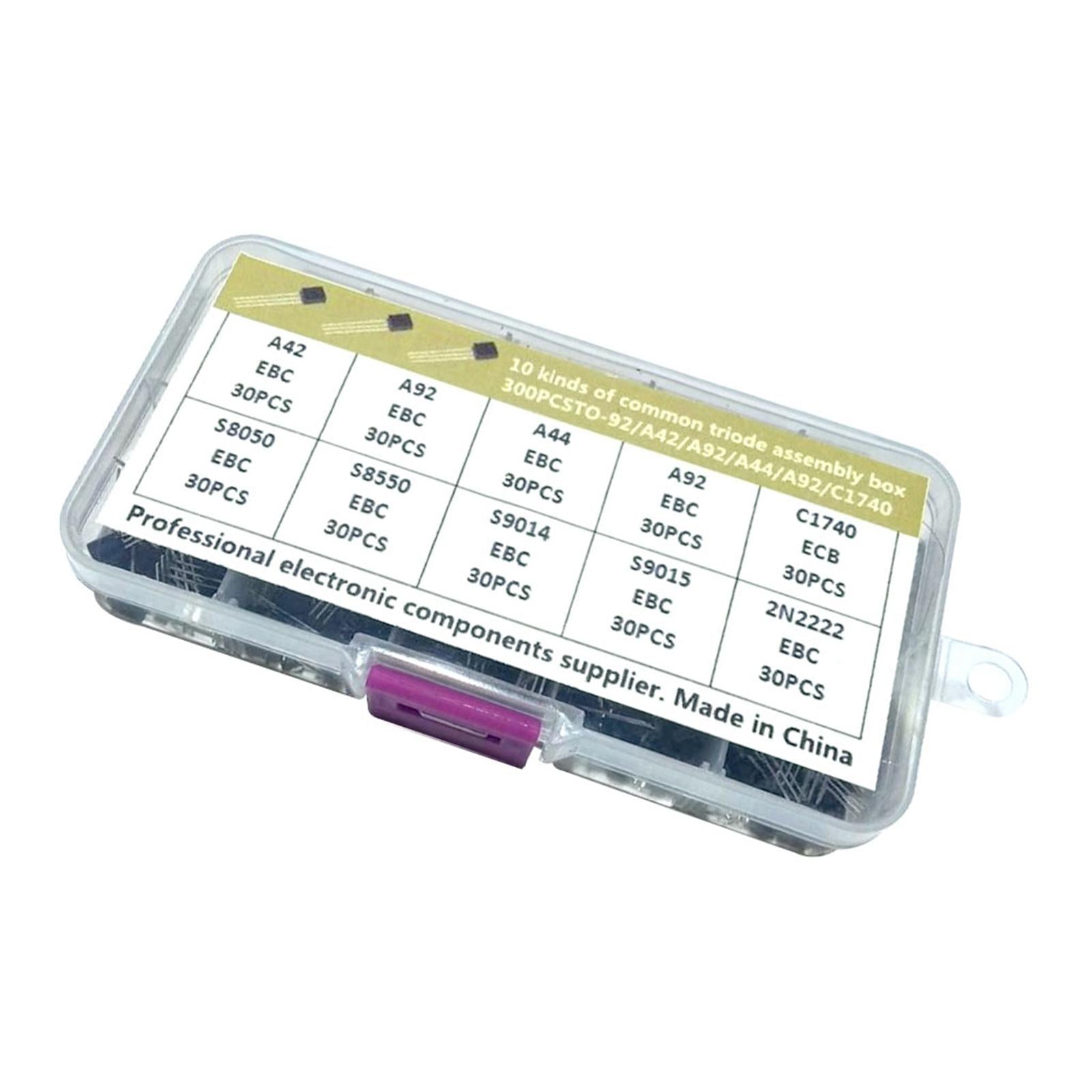 300x Transistor Assortment Kit Semiconductor to-92 Triode 2N2222 A42 A44