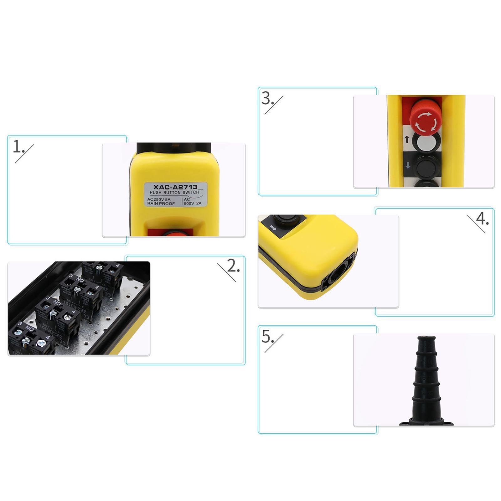 Rainproof Hoist Crane Push Momentary IP65 Waterproof for Hoist Crane Control XAC A8713