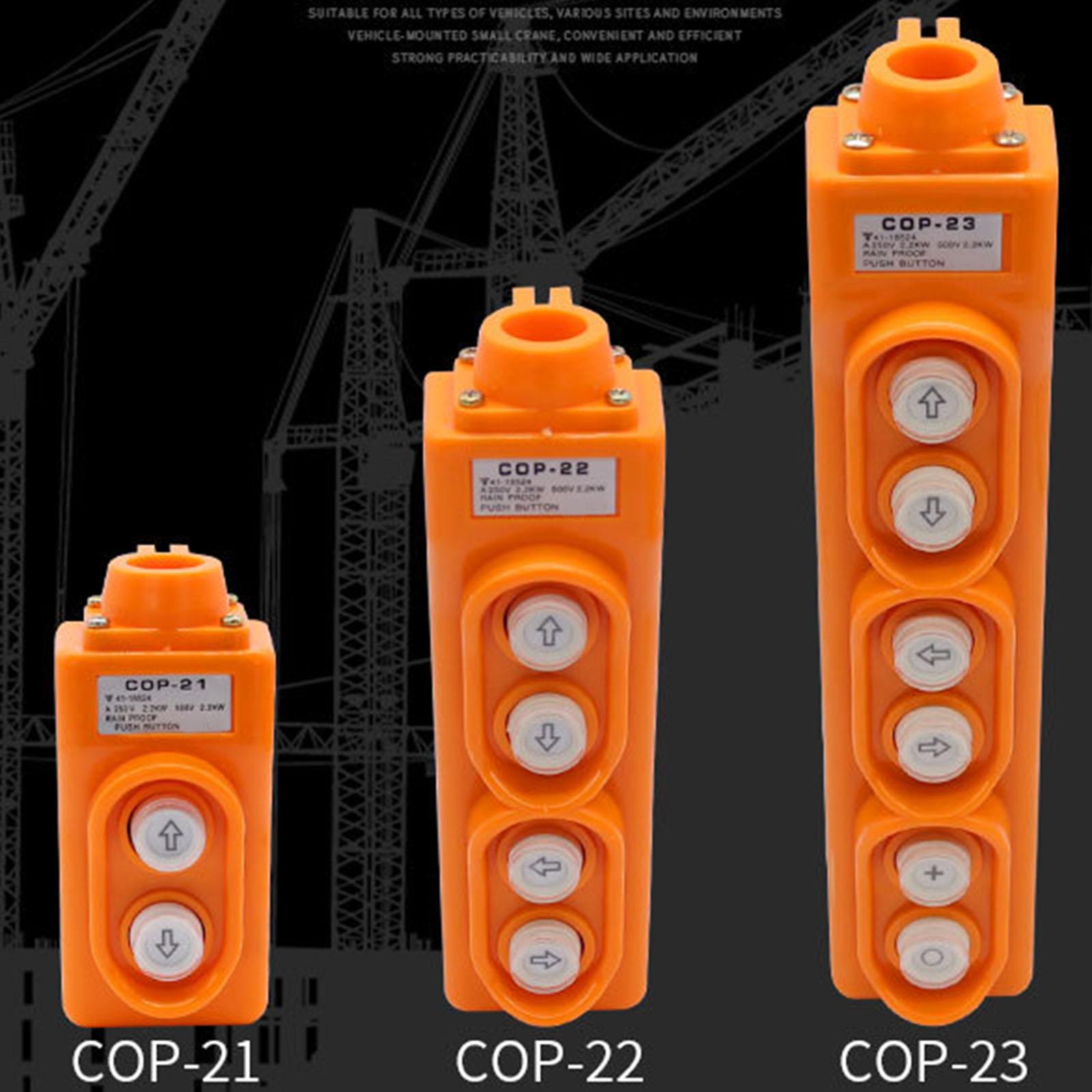 Crane Push Button Switch Equipped with Rubber Cable Sheath COP21 2 Buttons