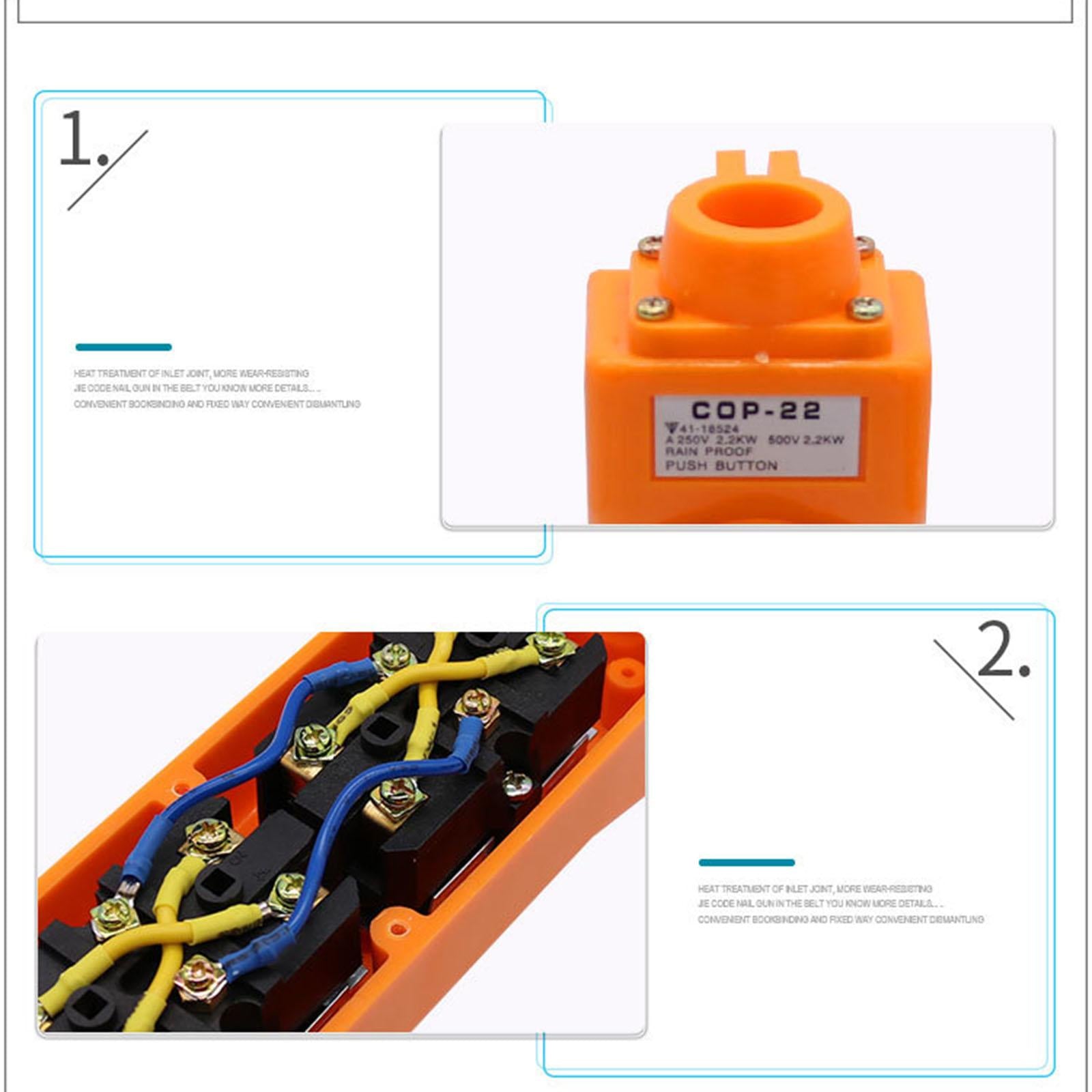 Crane Push Button Switch Equipped with Rubber Cable Sheath COP22 4 Buttons