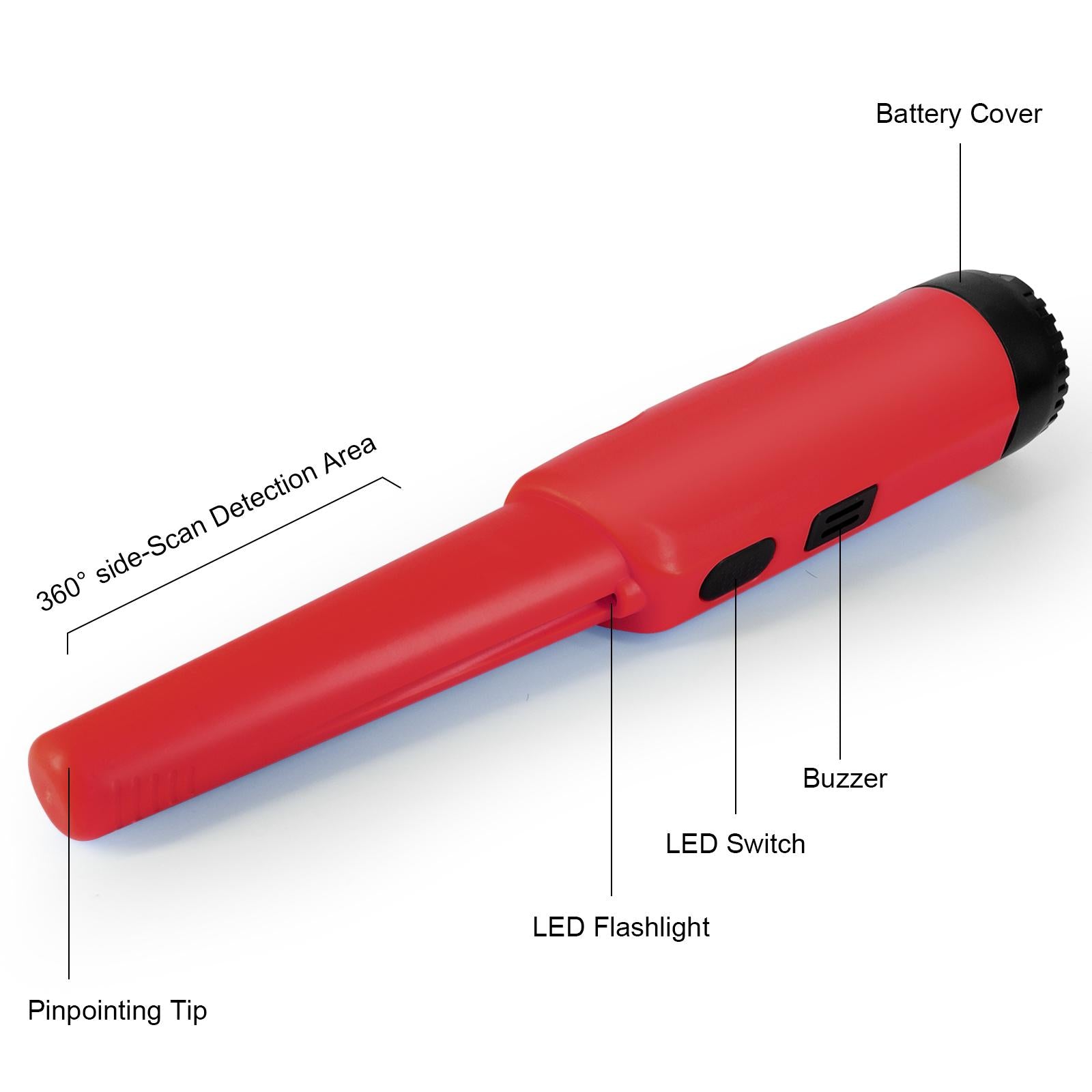 Pinpointing Metal Detector Waterproof ProPointer & Holster Red