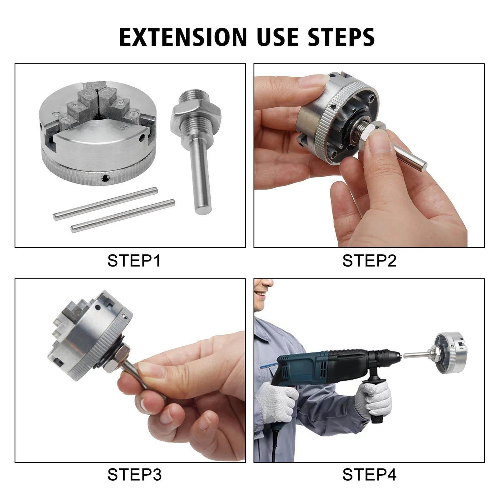 3 Jaws Chuck Portable Electric Drill Chuck Compact for Milling Machine