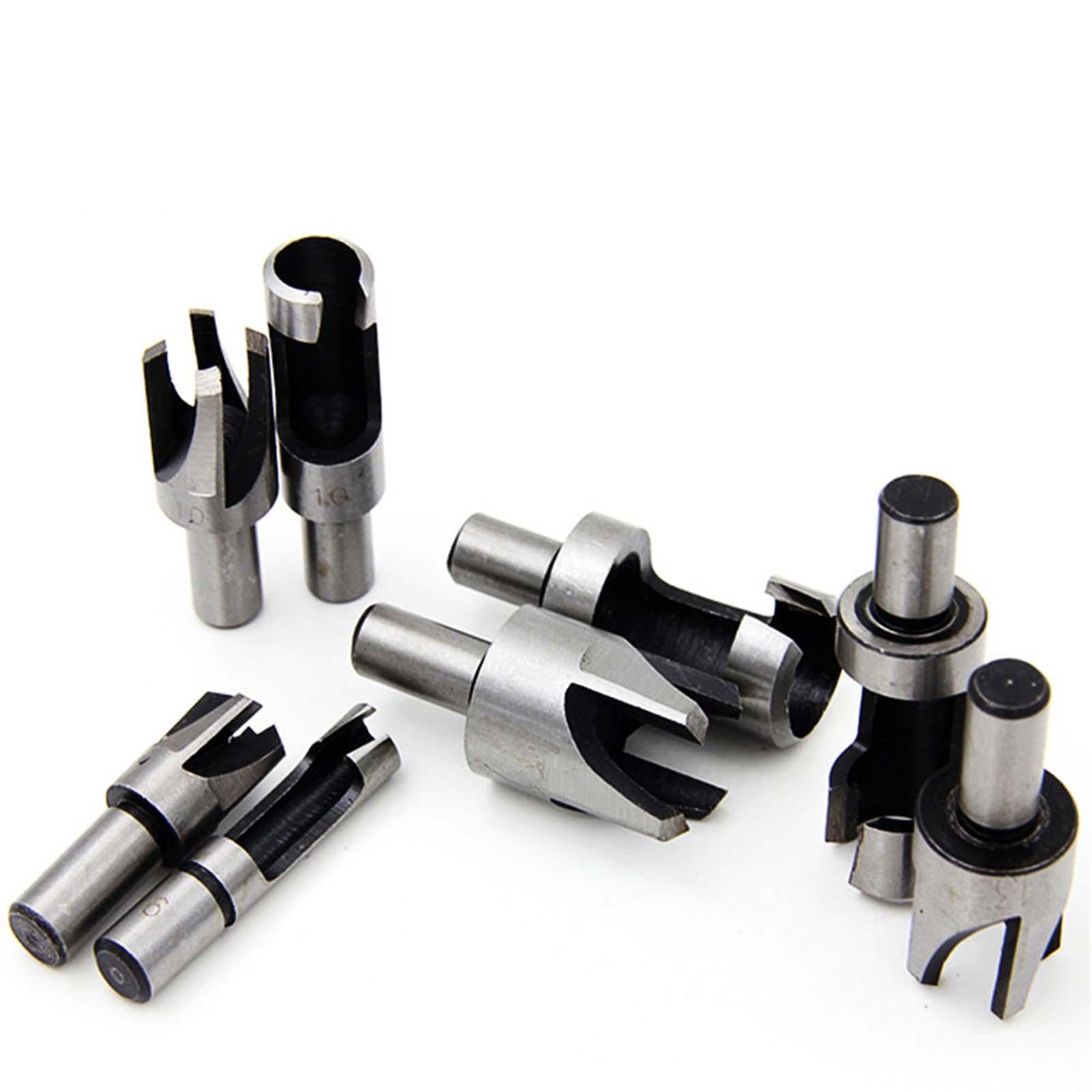 8x Wood Plug Cutter Cork Drill Bit Set Counterbored Holes Drill Bits Set