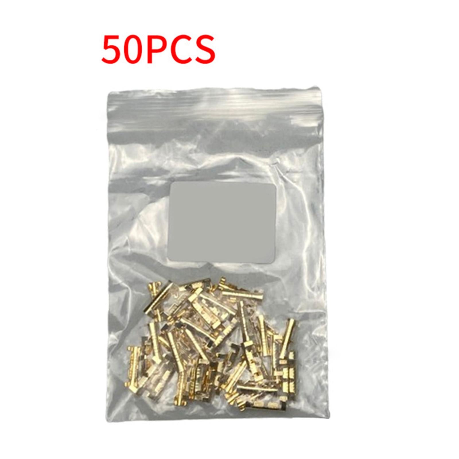 Brass Crimp Terminals 0.5-1.5mm Square Wiring Line Tool Small Teeth 50Pcs