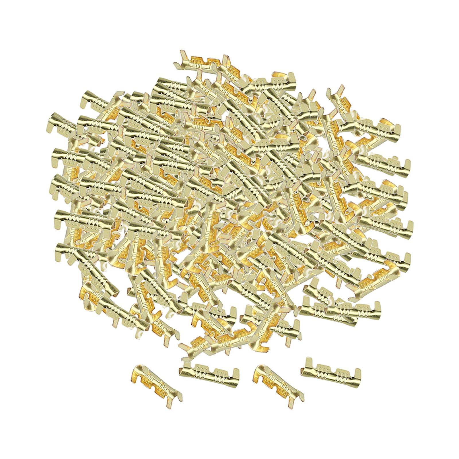 Brass Crimp Terminals 0.5-1.5mm Square Wiring Line Tool Small Teeth 200Pcs