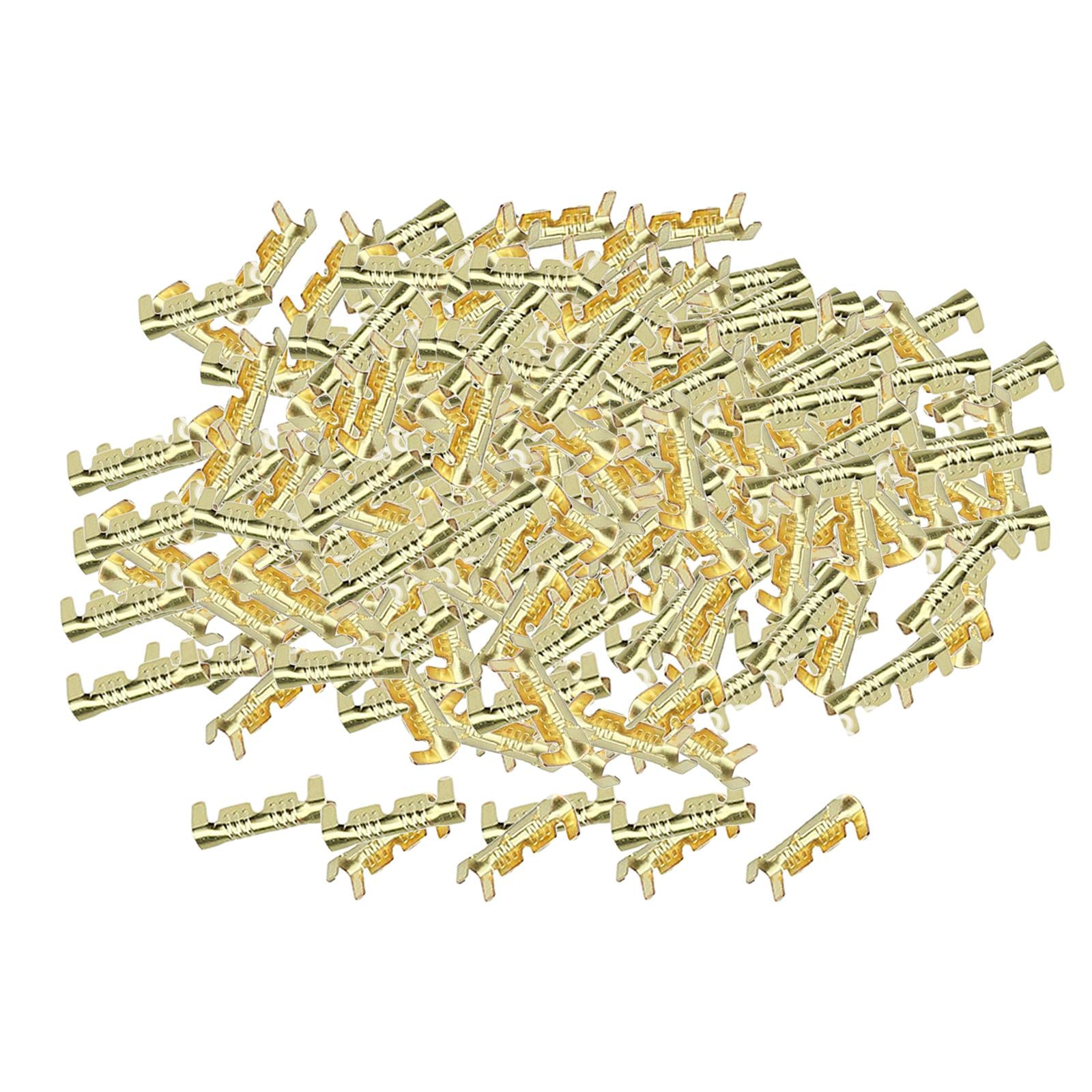 Brass Crimp Terminals 0.5-1.5mm Square Wiring Line Tool Small Teeth 200Pcs