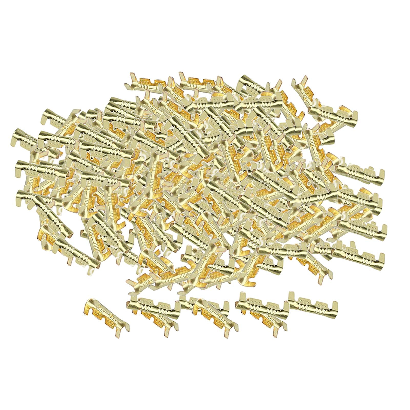 Brass Crimp Terminals 0.5-1.5mm Square Wiring Line Tool Small Teeth 200Pcs
