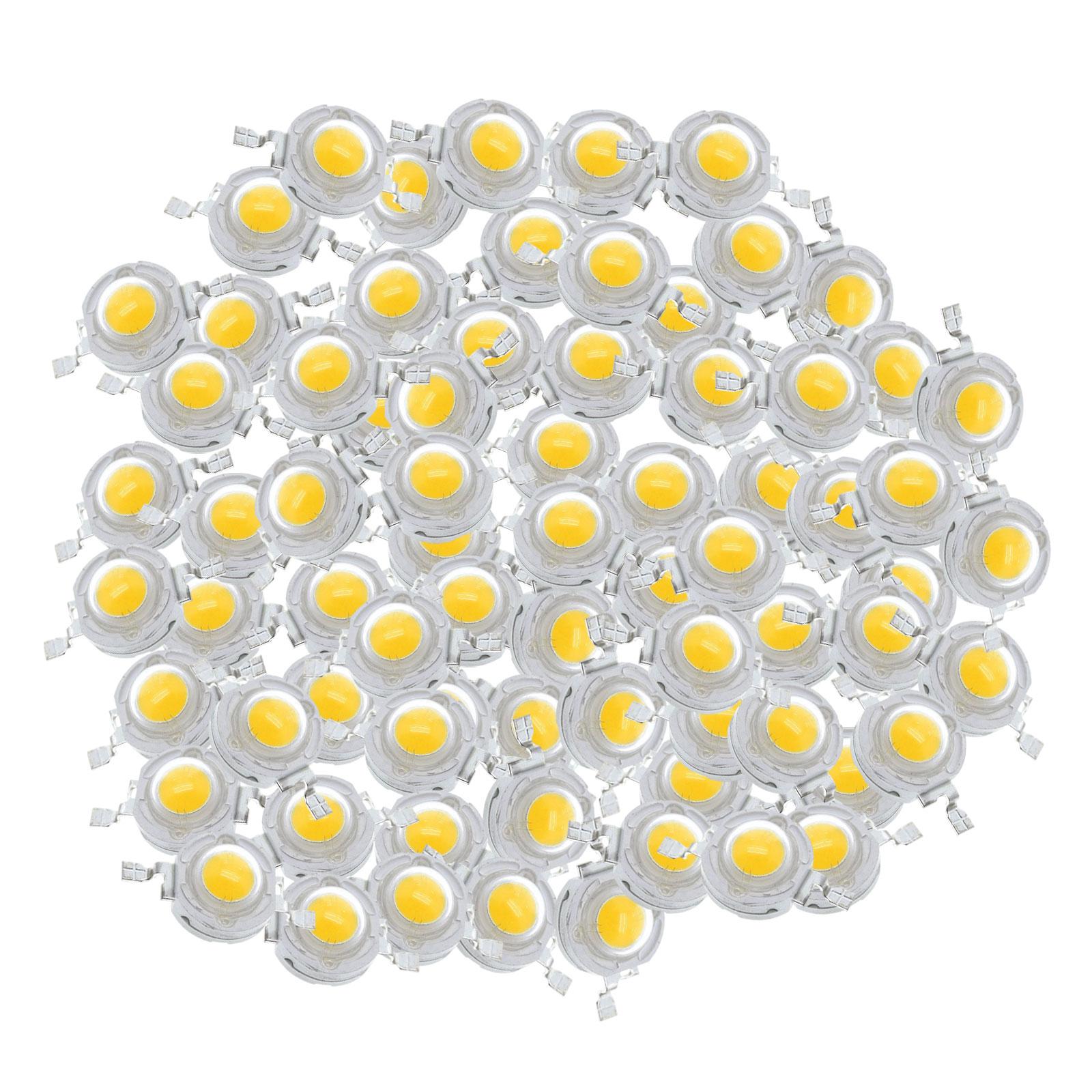 High Power LED Bead Chip High Brightness for Floodlight 100x 1W Warm White