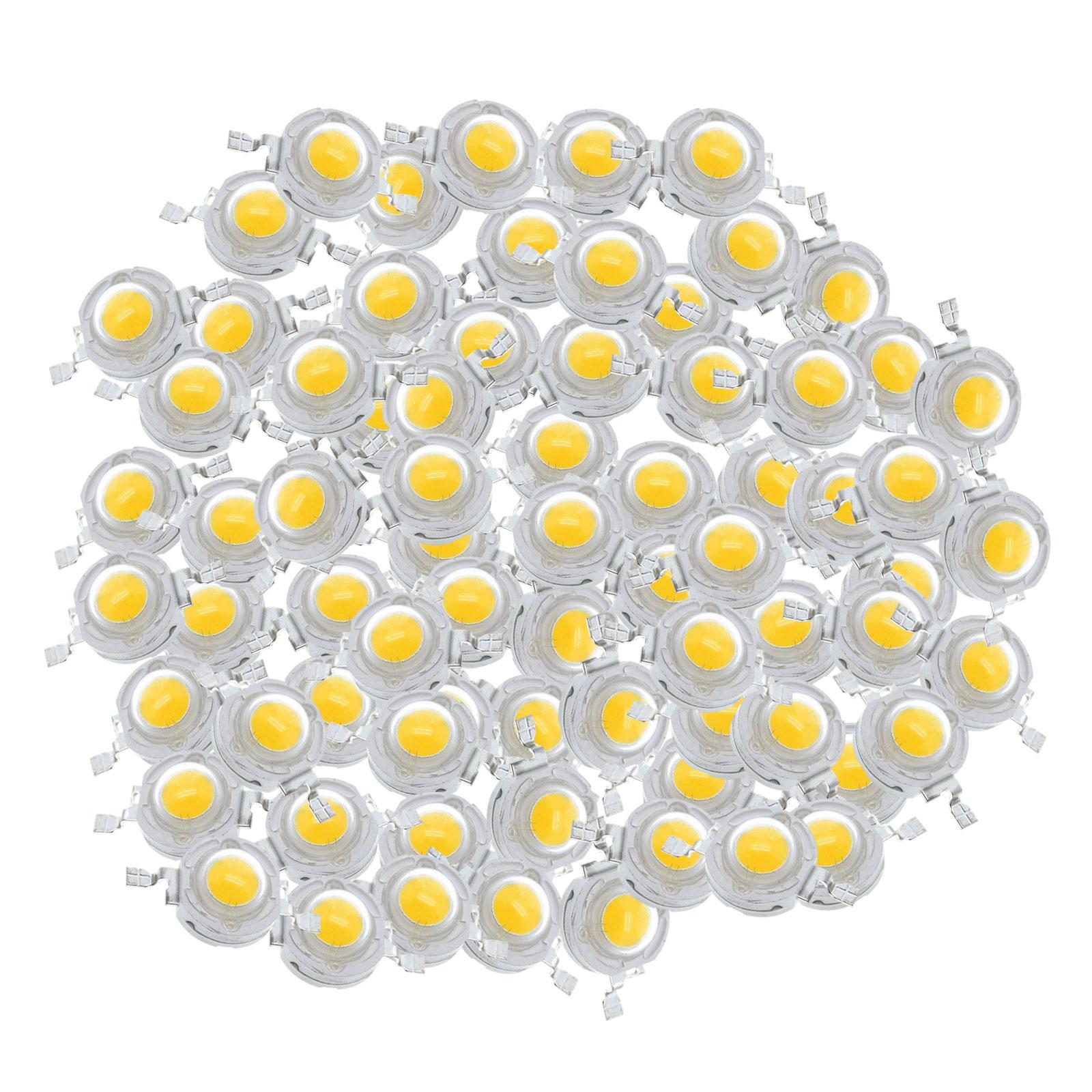 High Power LED Bead Chip High Brightness for Floodlight 100x 1W Warm White