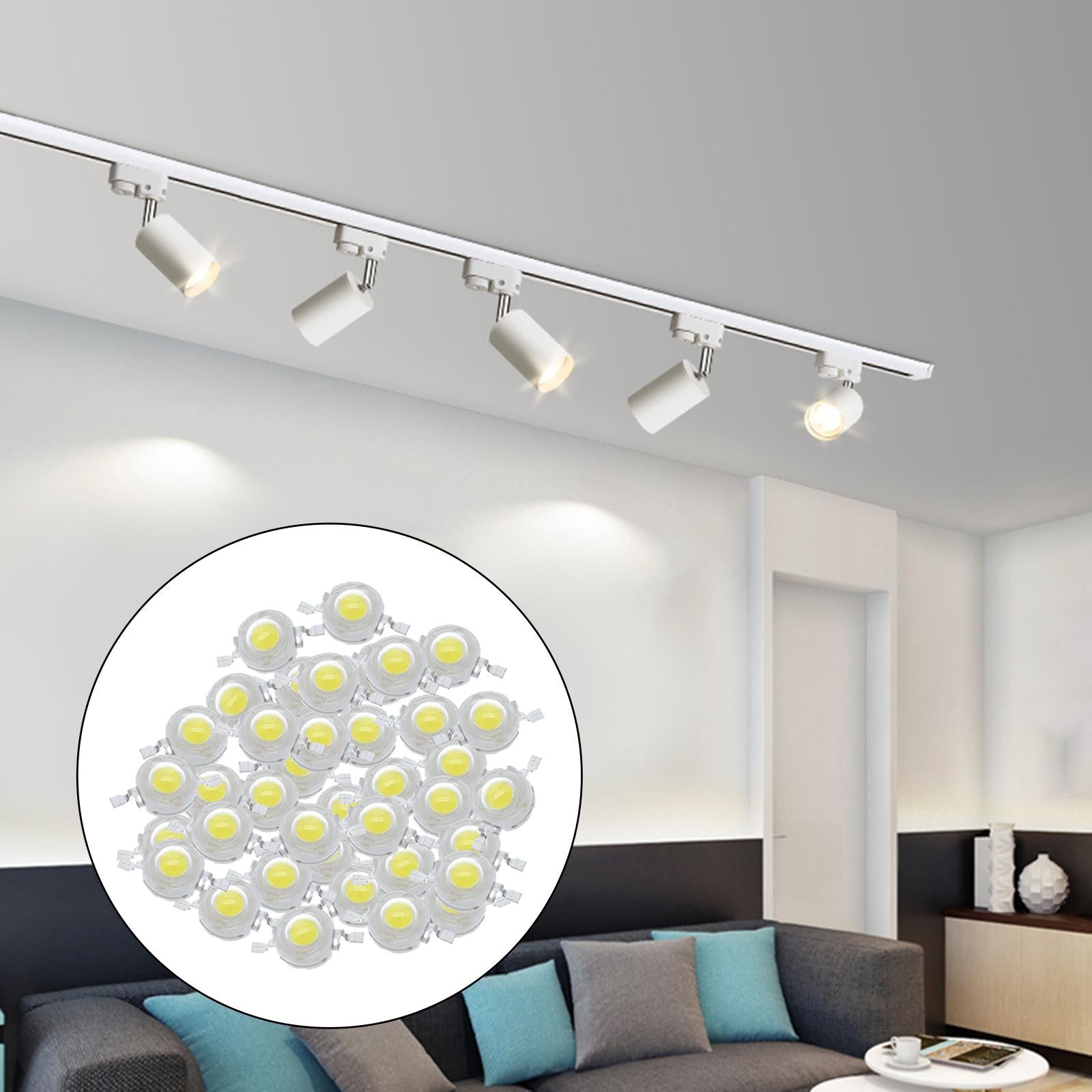 High Power LED Bead Chip High Brightness for Floodlight 50x 3W White
