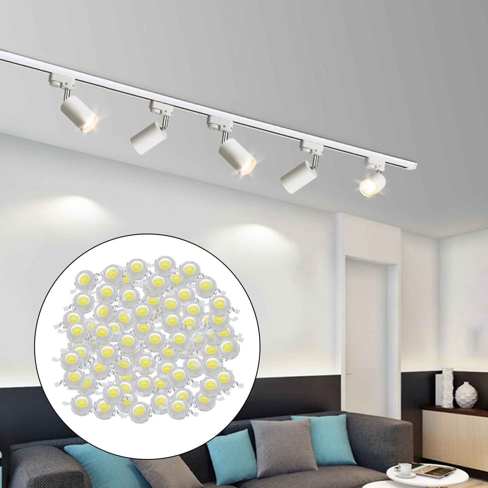 High Power LED Bead Chip High Brightness for Floodlight 100x 3W White