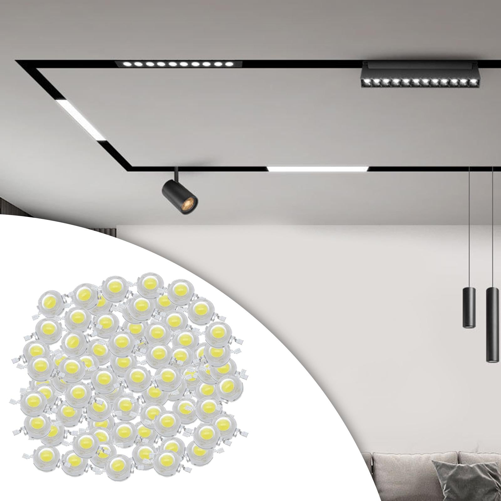 High Power LED Bead Chip High Brightness for Floodlight 100x 3W White