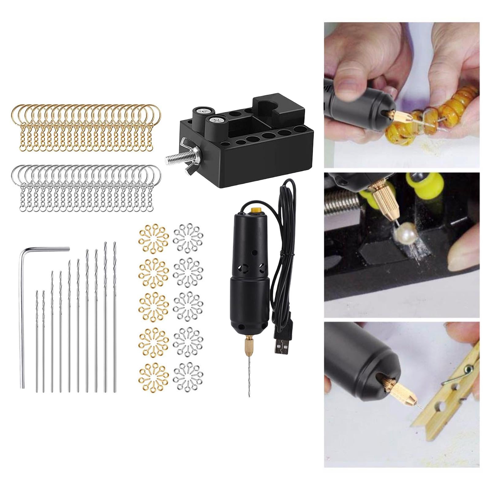 Portable Mini Electric Drill Engraver for Epoxy Resin Craft  With Parts