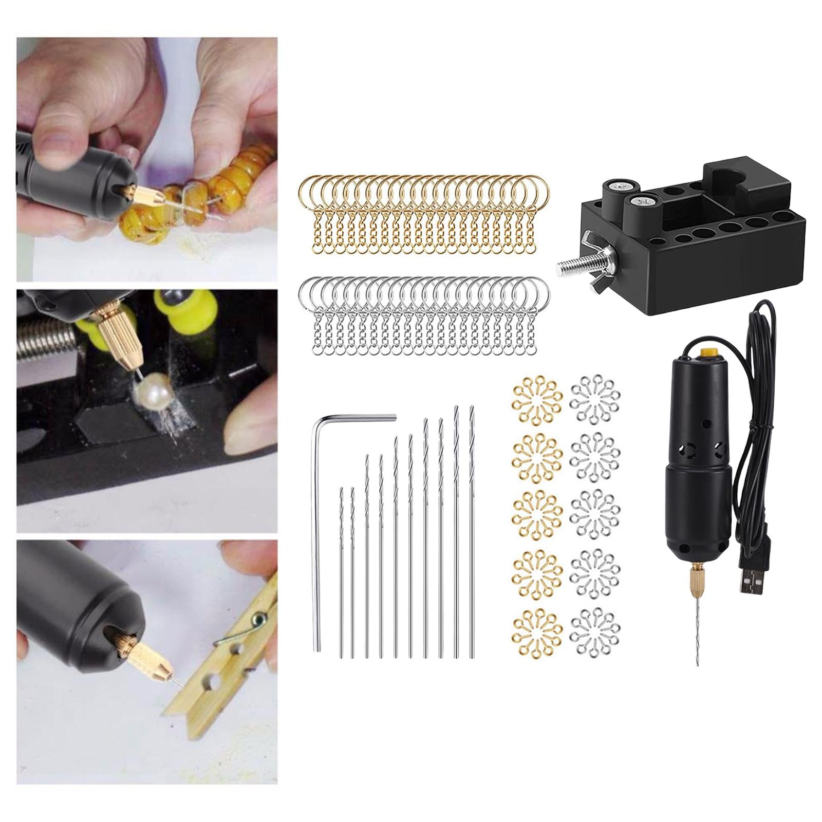 Portable Mini Electric Drill Engraver for Epoxy Resin Craft  With Parts
