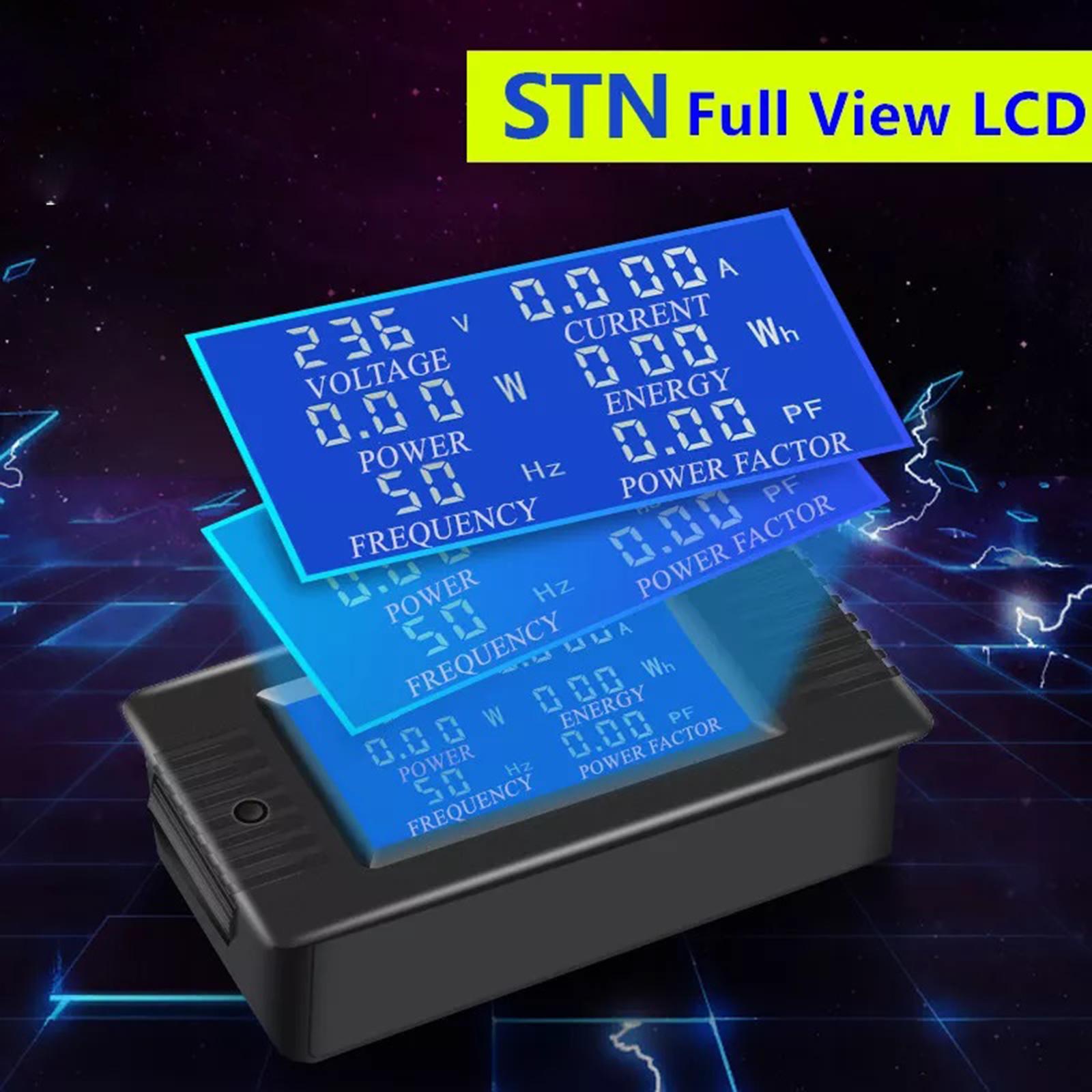 100A LCD Voltage Current Watt Meter Power Energy Ammeter Voltmeter Closure CT