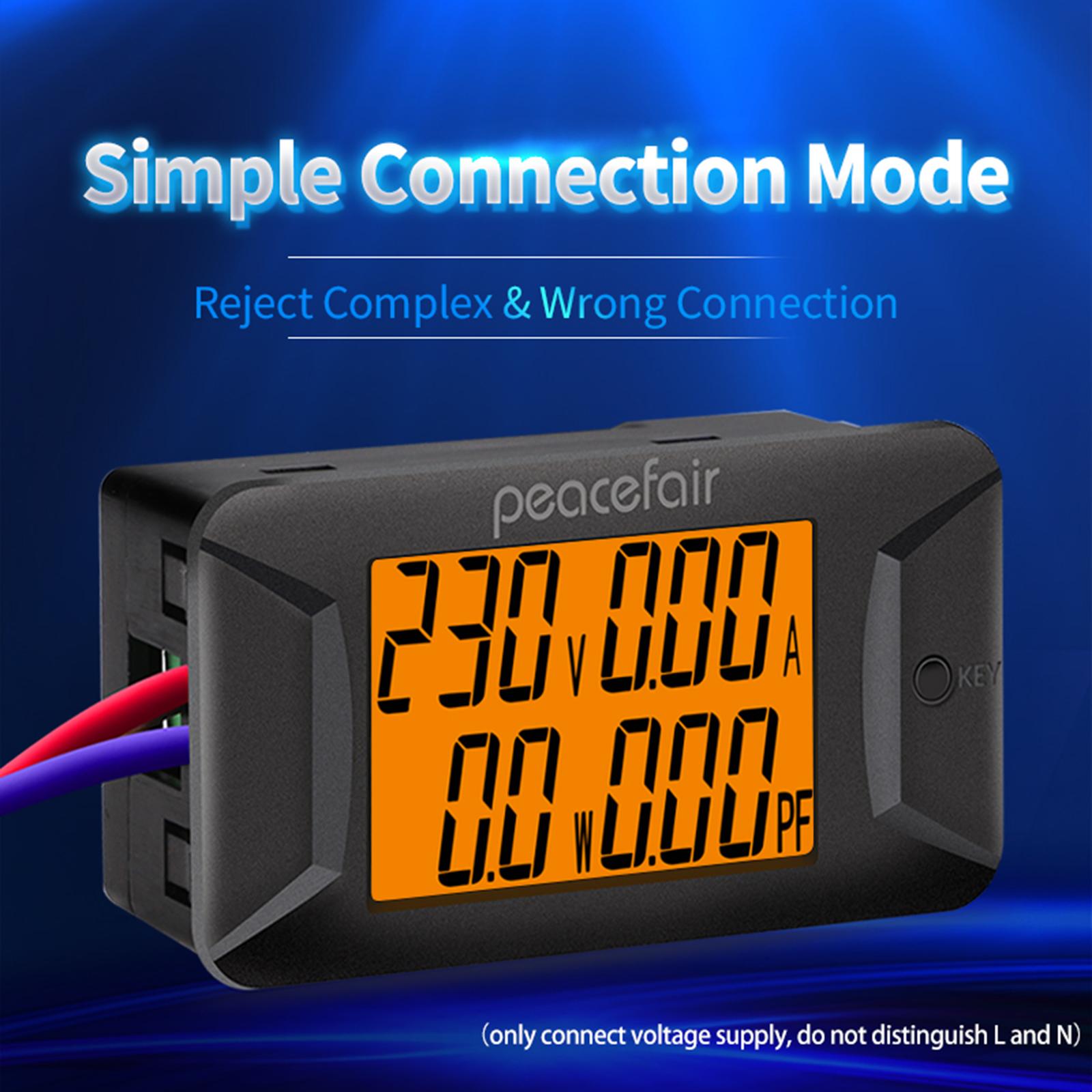 LCD Digital Power Voltmeter Ammeter AC 100A 400V Power Factor Meter Pzem-028